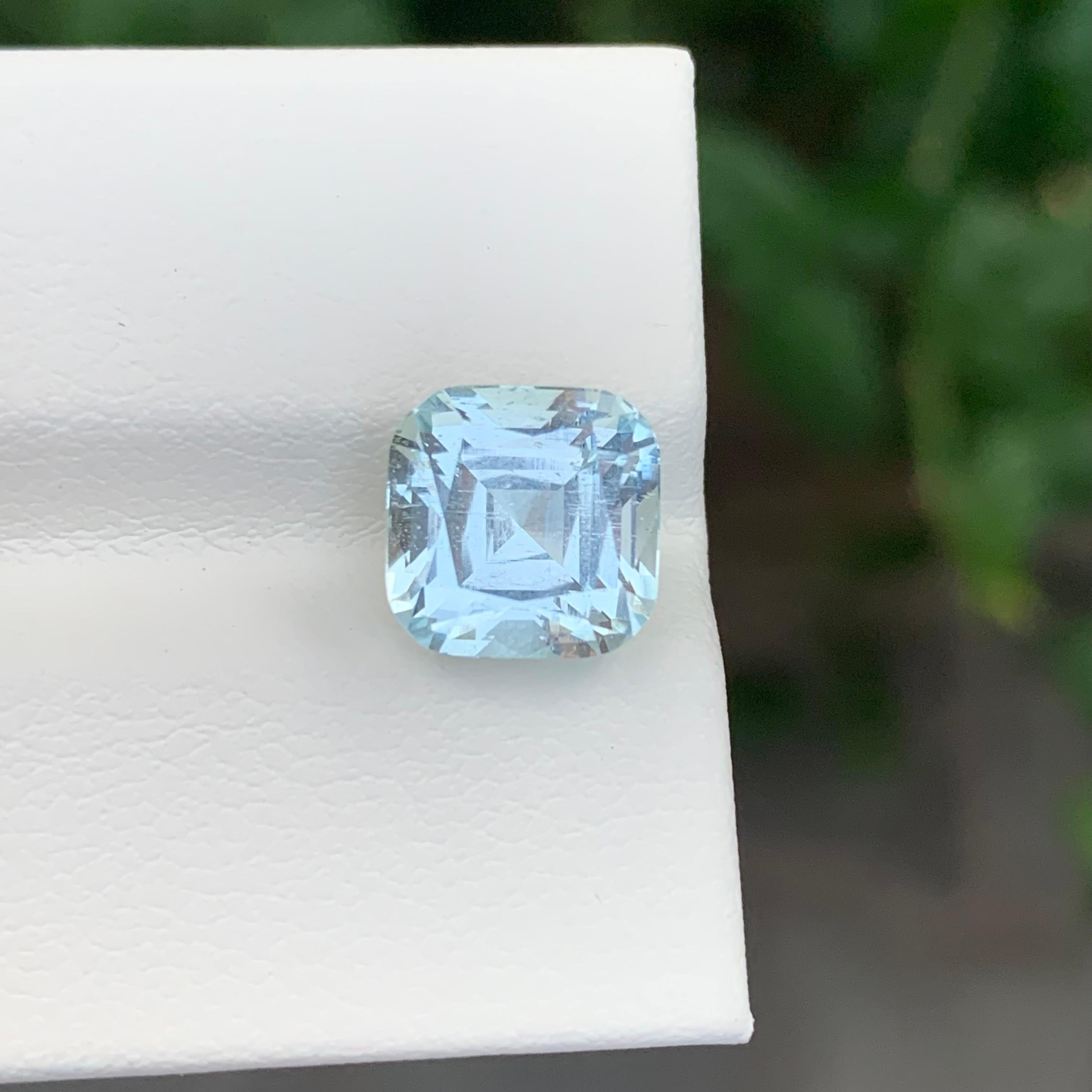 4,00 Karat Natürlicher loser Aquamarin Perfekte Quadratische Form Edelstein (Carréeschliff) im Angebot