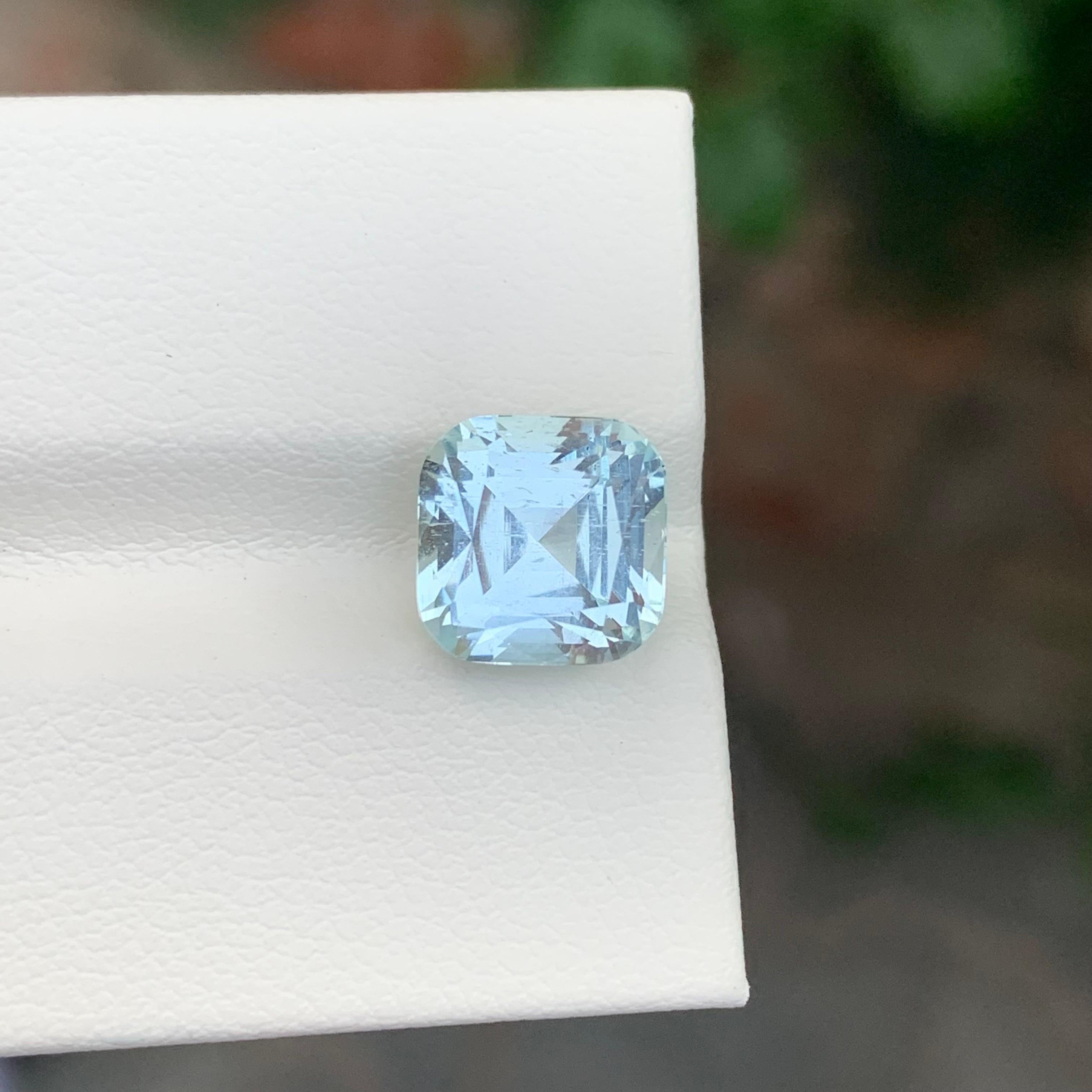 4,00 Karat Natürlicher loser Aquamarin Perfekte Quadratische Form Edelstein für Damen oder Herren im Angebot