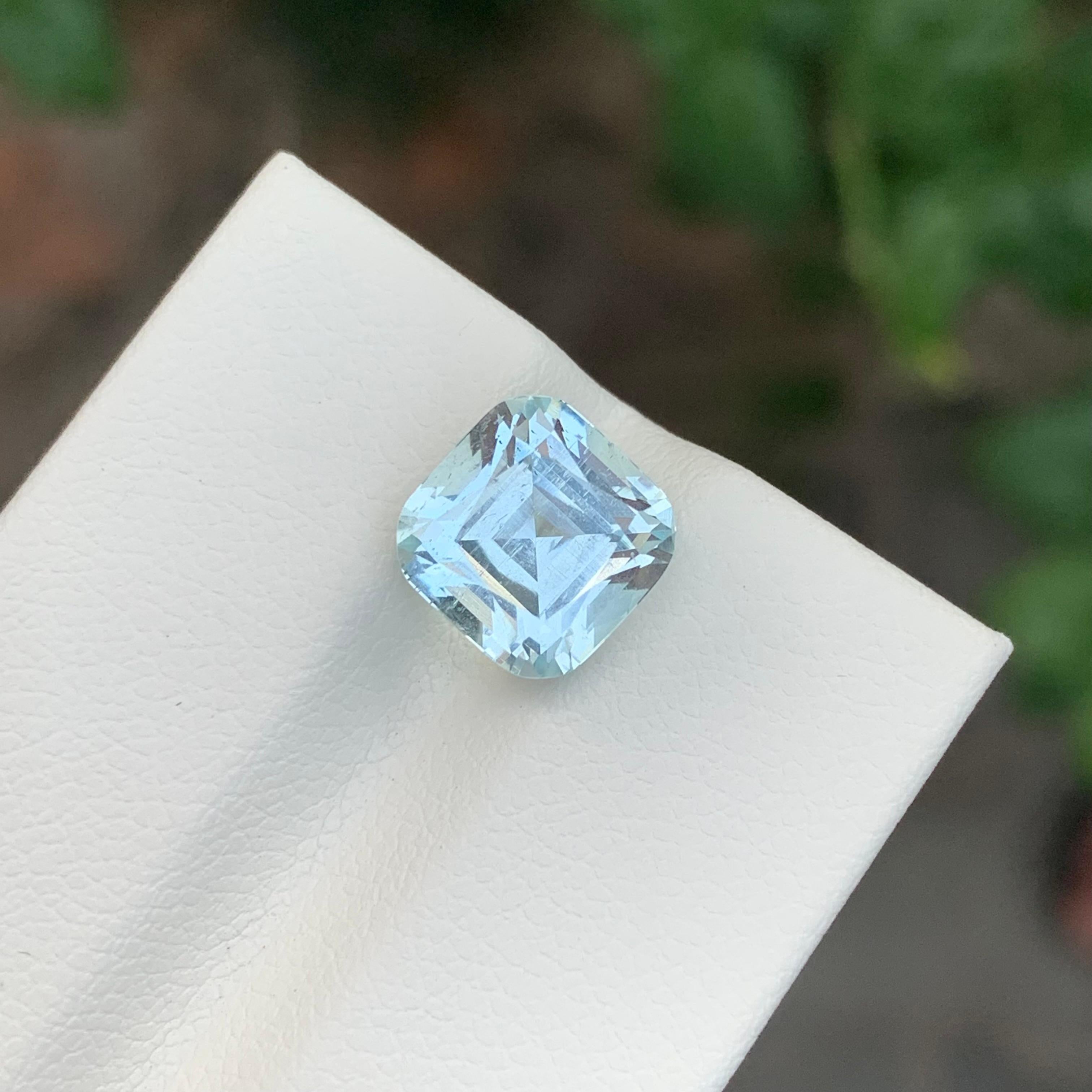 4,00 Karat Natürlicher loser Aquamarin Perfekte Quadratische Form Edelstein im Angebot 3