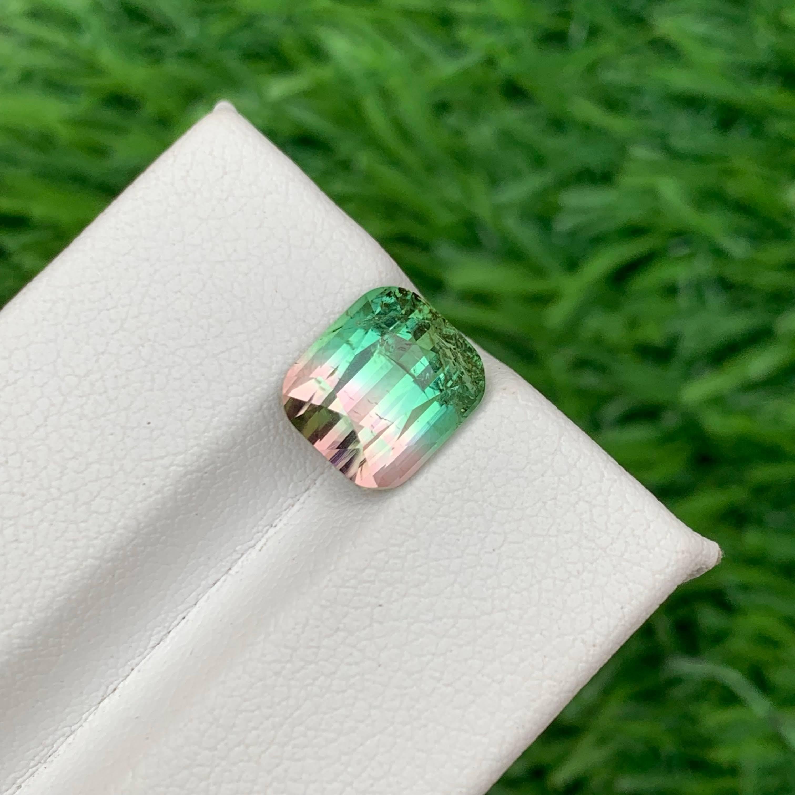 4.00 Carat Natural Loose Bi Color Tourmaline Stone Cushion Cut Afghan Gemstone (pierre précieuse afghane) en vente 4