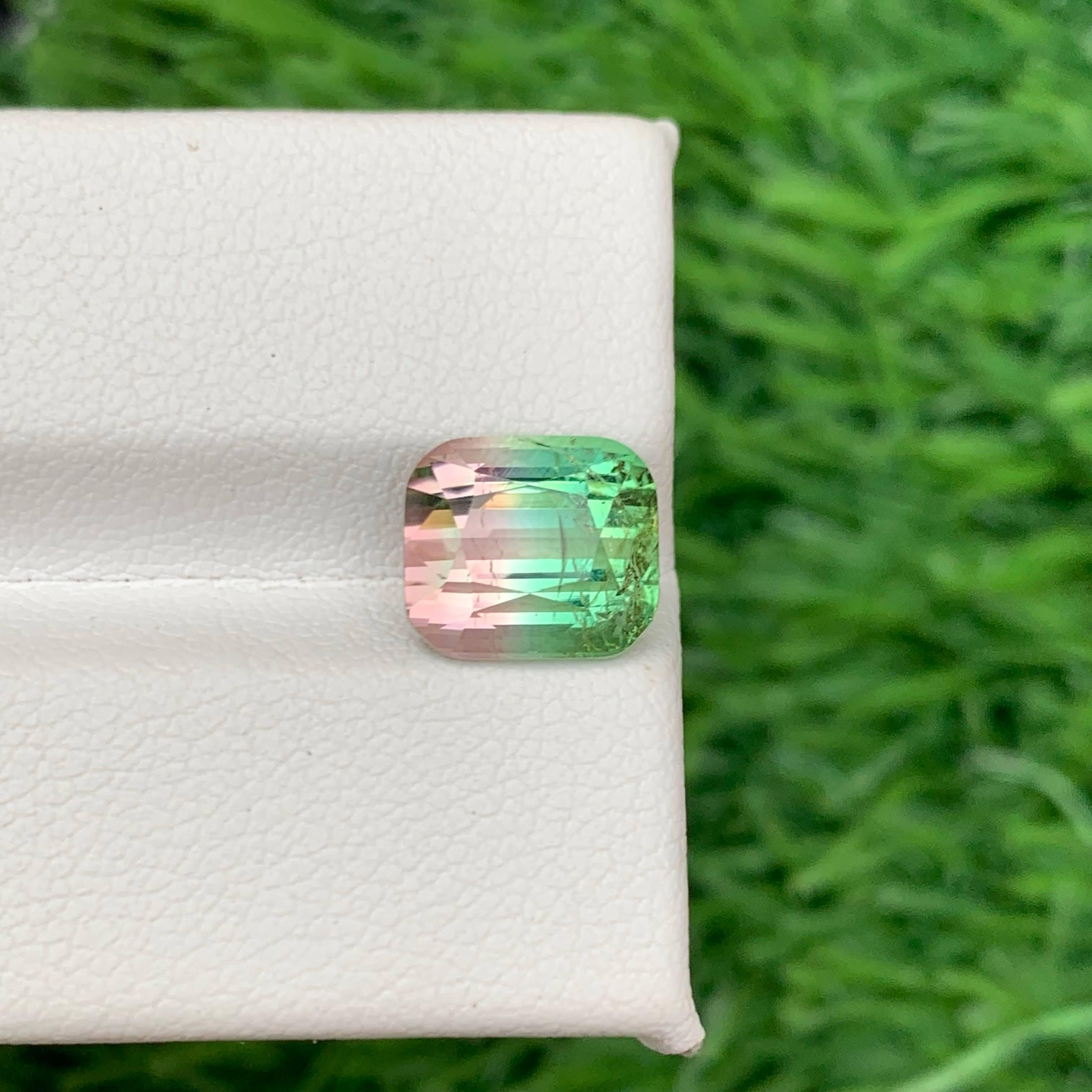 4.00 Carat Natural Loose Bi Color Tourmaline Stone Cushion Cut Afghan Gemstone (pierre précieuse afghane) en vente 1