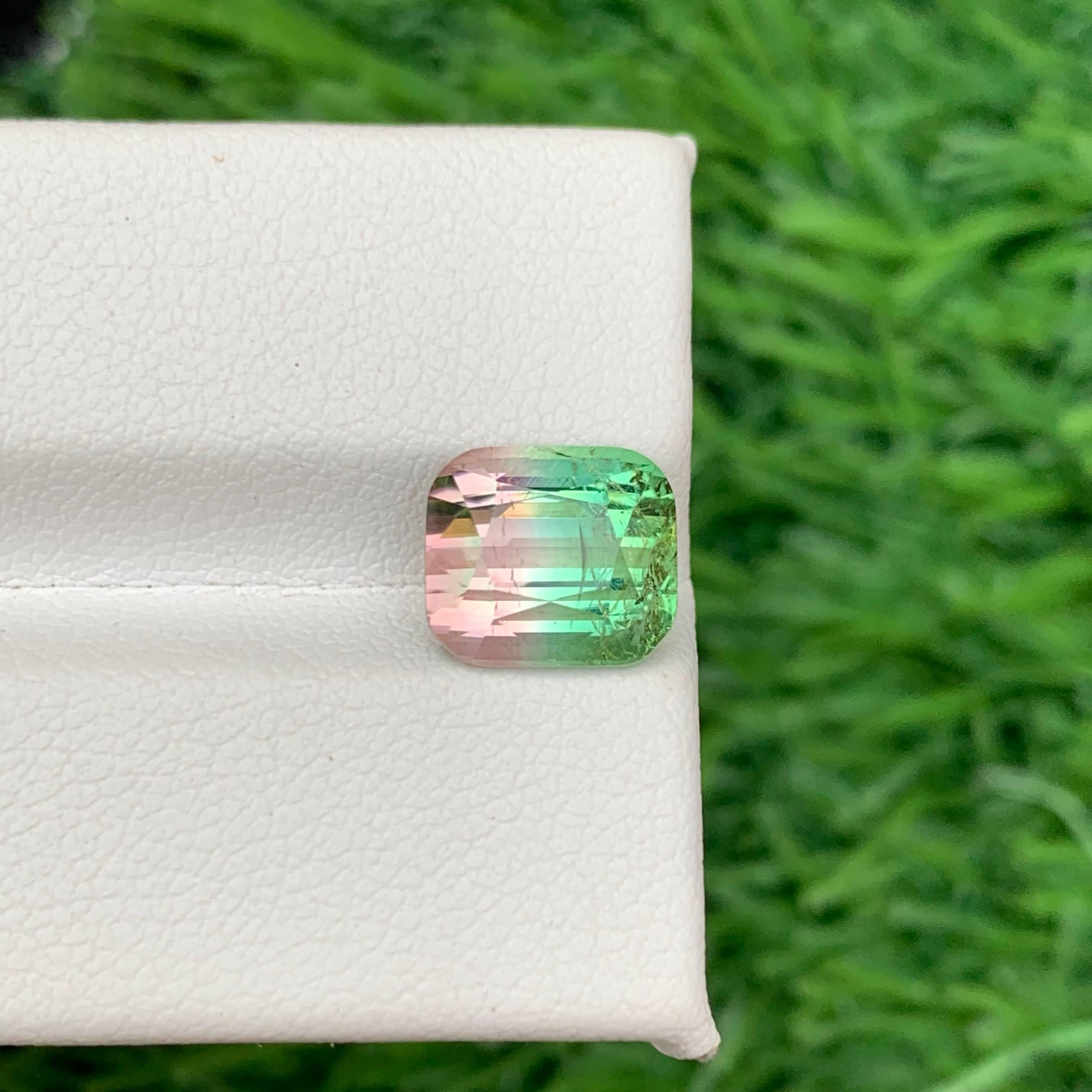 4.00 Carat Natural Loose Bi Color Tourmaline Stone Cushion Cut Afghan Gemstone (pierre précieuse afghane) en vente 2