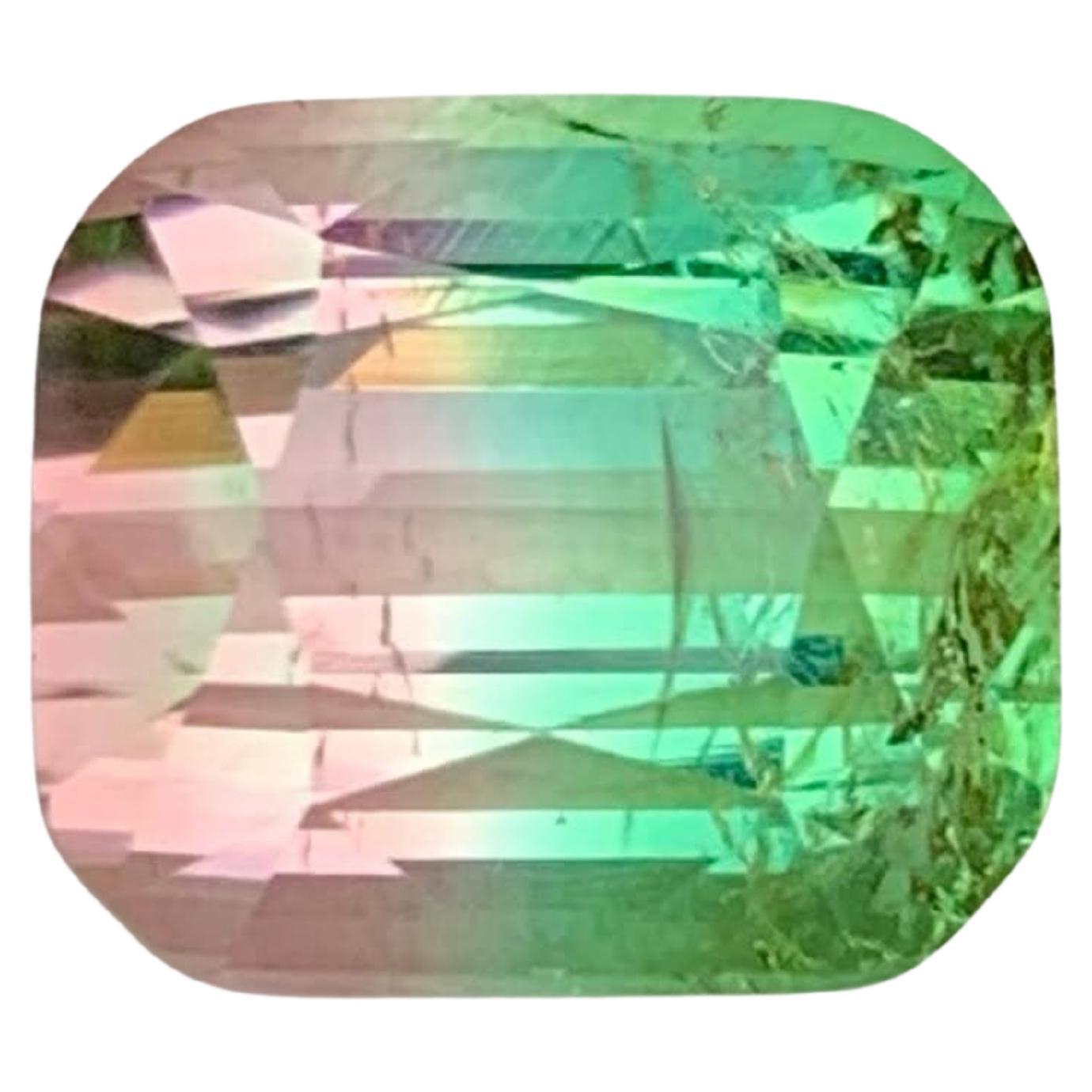 4.00 Carat Natural Loose Bi Color Tourmaline Stone Cushion Cut Afghan Gemstone (pierre précieuse afghane)