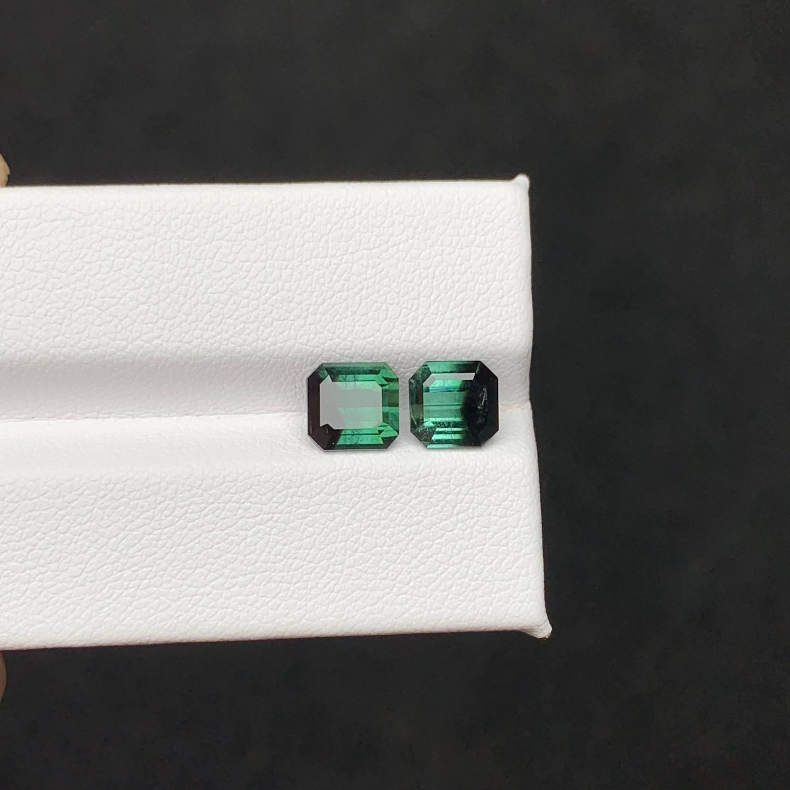 4.00 Carat Natural Loose Bicolor Tourmaline Pair Emerald Cut Pakistani Gemstone en vente 5