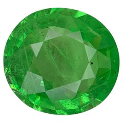 Garnet tsavorite vert naturel en vrac de 4,00 carats, taille ovale, provenant de Tanzanie