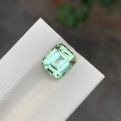 4.00 Carat Natural Loose Mint Green Tourmaline Cushion Shape Gem