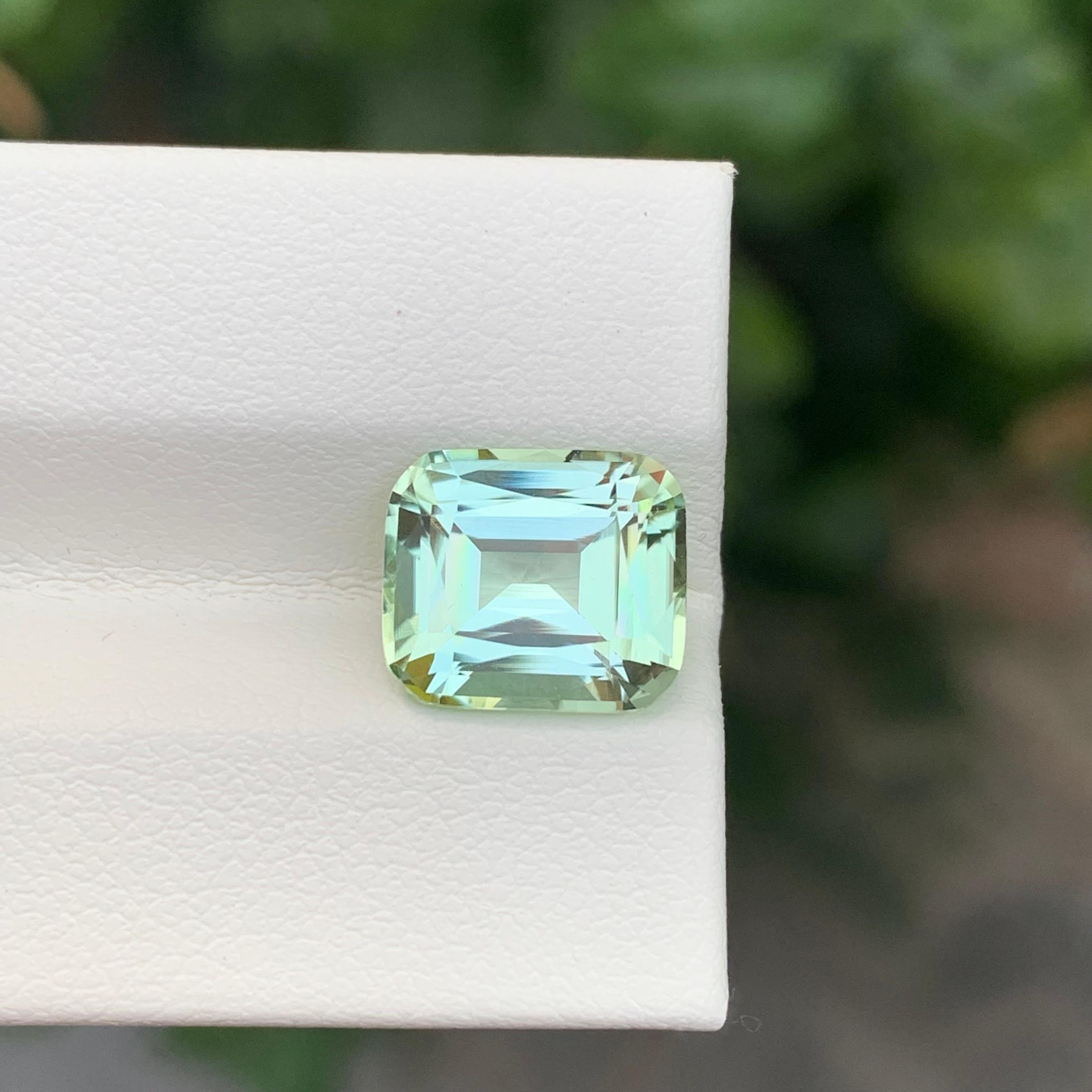 4.00 Carat Natural Loose Mint Green Tourmaline Cushion Shape Gem Neuf - En vente à Peshawar, PK