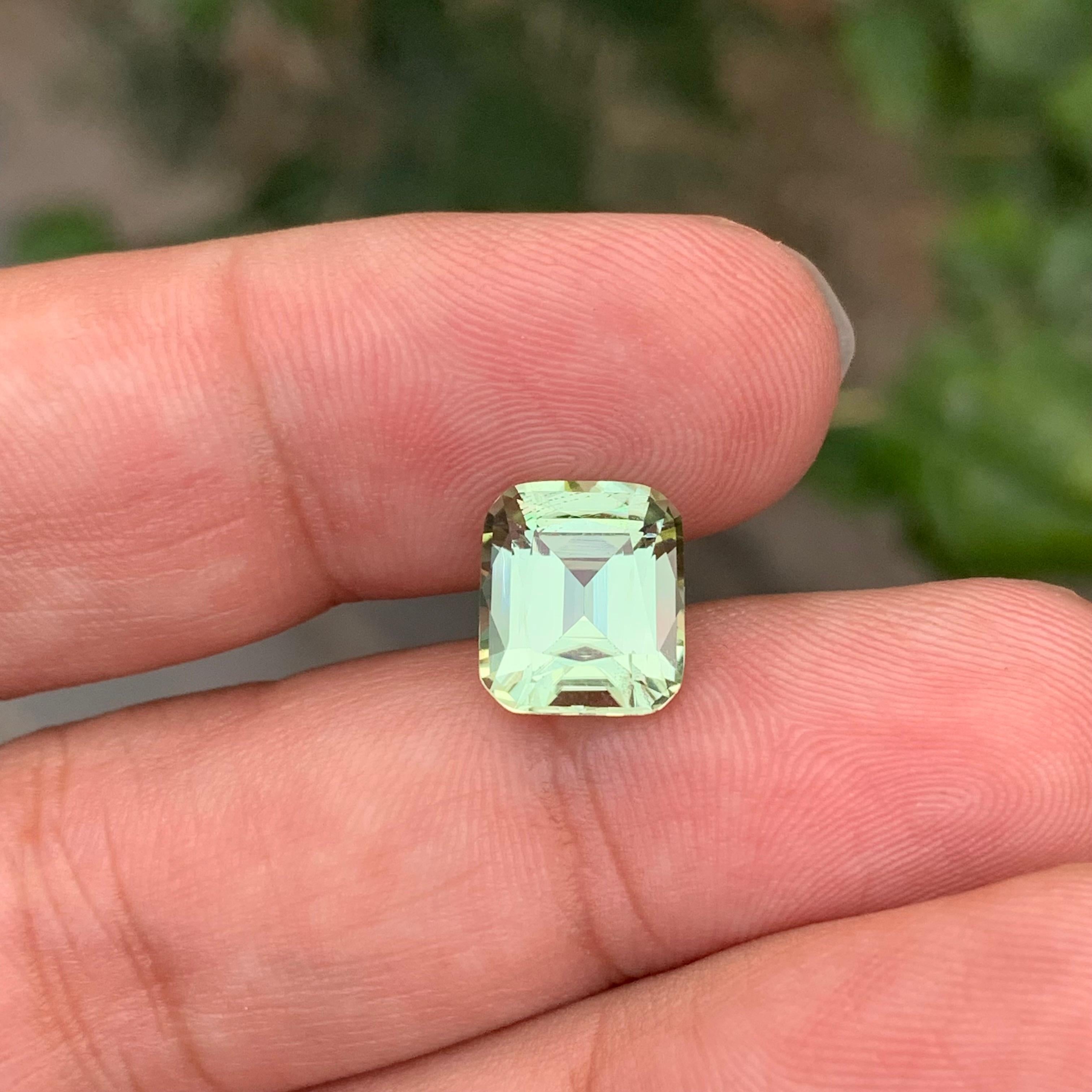 4.00 Carat Natural Loose Mint Green Tourmaline Cushion Shape Gem en vente 1