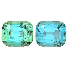 4.00 Carat Natural Loose Reverse Tourmaline Pair Cushion Shape Gemstone (pierre précieuse en forme de coussin)