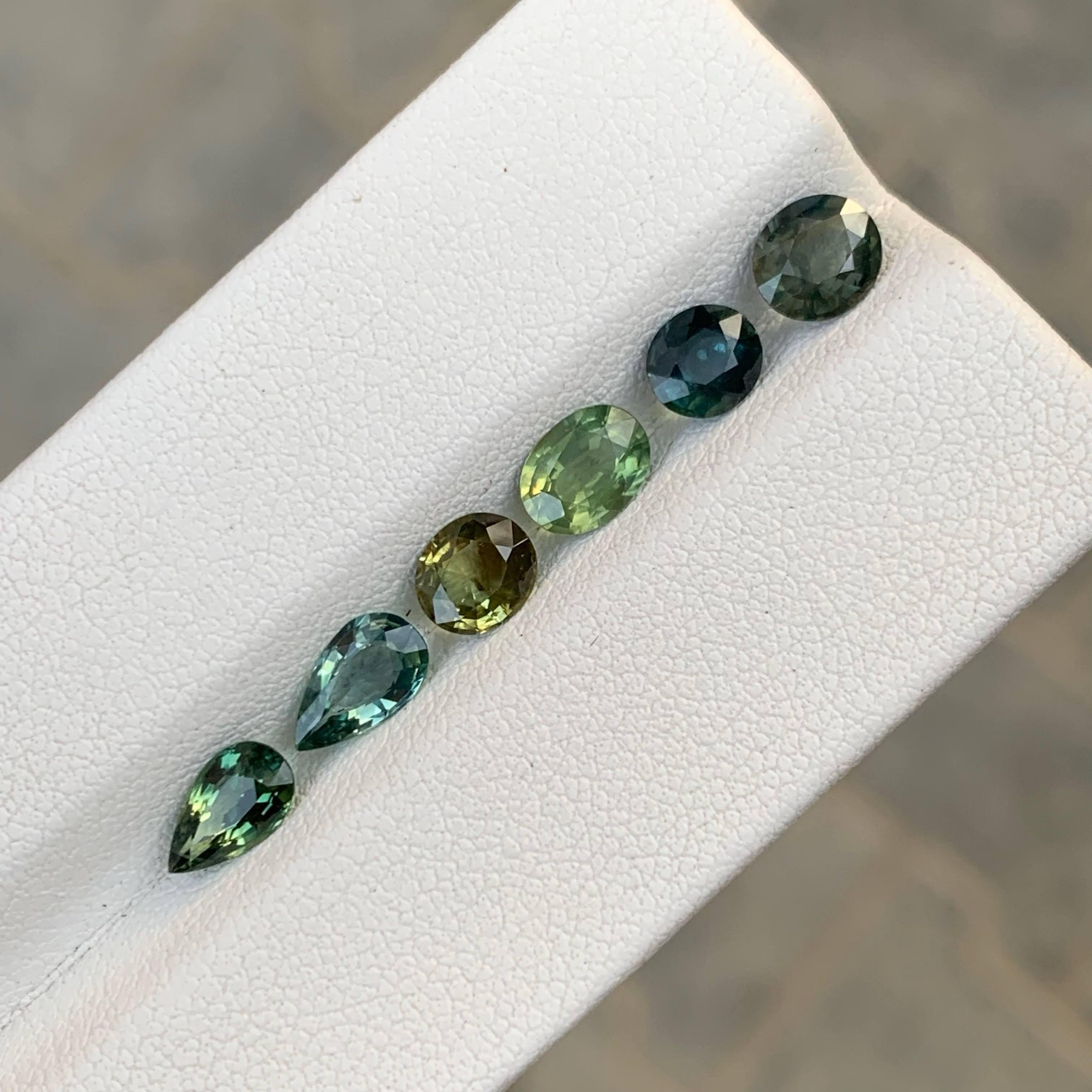 4,00 Carati di Zaffiro Naturale Sciolto 6 Pezzi Lotto di Pietre Gemme Dal Madagascar in vendita 5