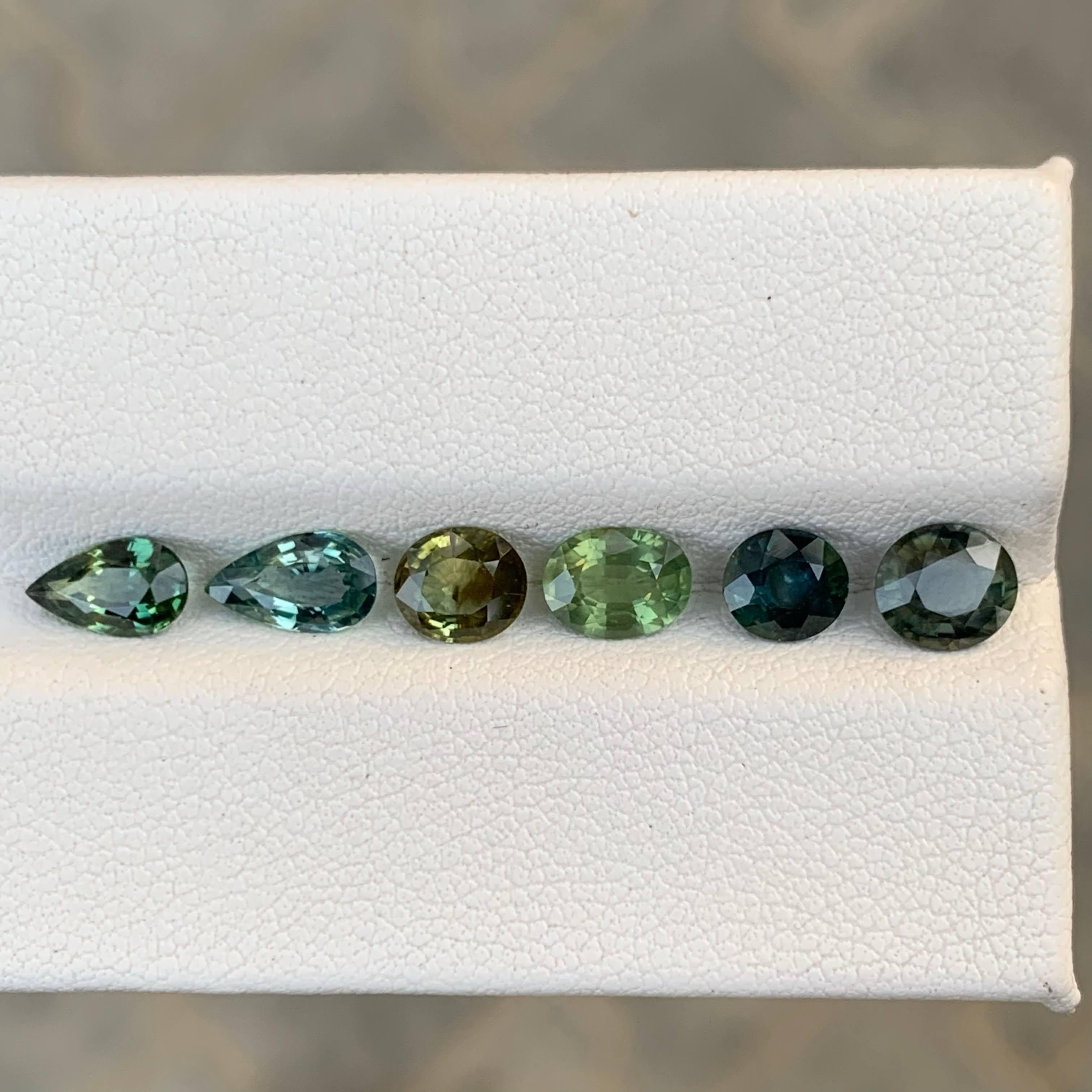 Moderno 4,00 Carati di Zaffiro Naturale Sciolto 6 Pezzi Lotto di Pietre Gemme Dal Madagascar in vendita