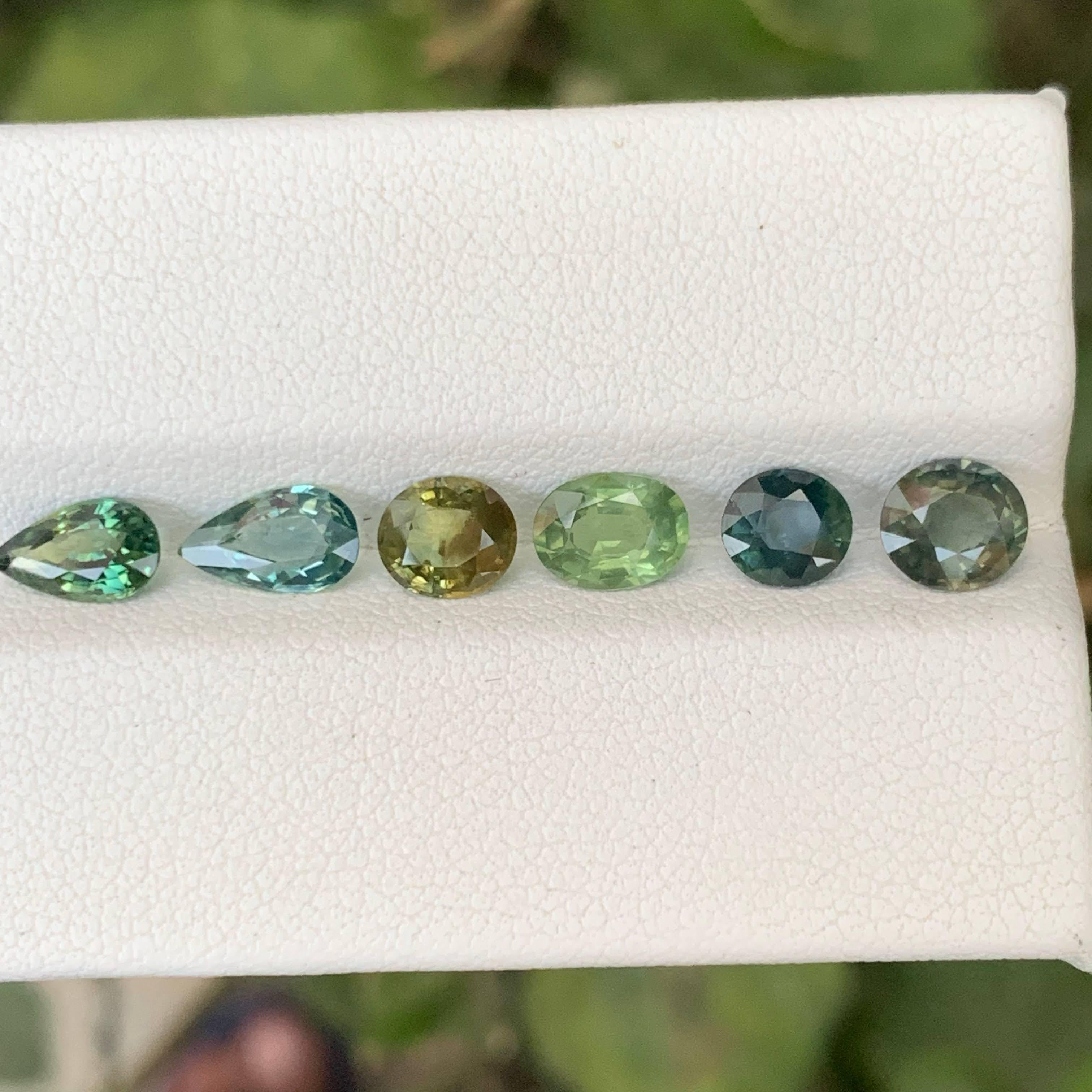 Taglio misto 4,00 Carati di Zaffiro Naturale Sciolto 6 Pezzi Lotto di Pietre Gemme Dal Madagascar in vendita