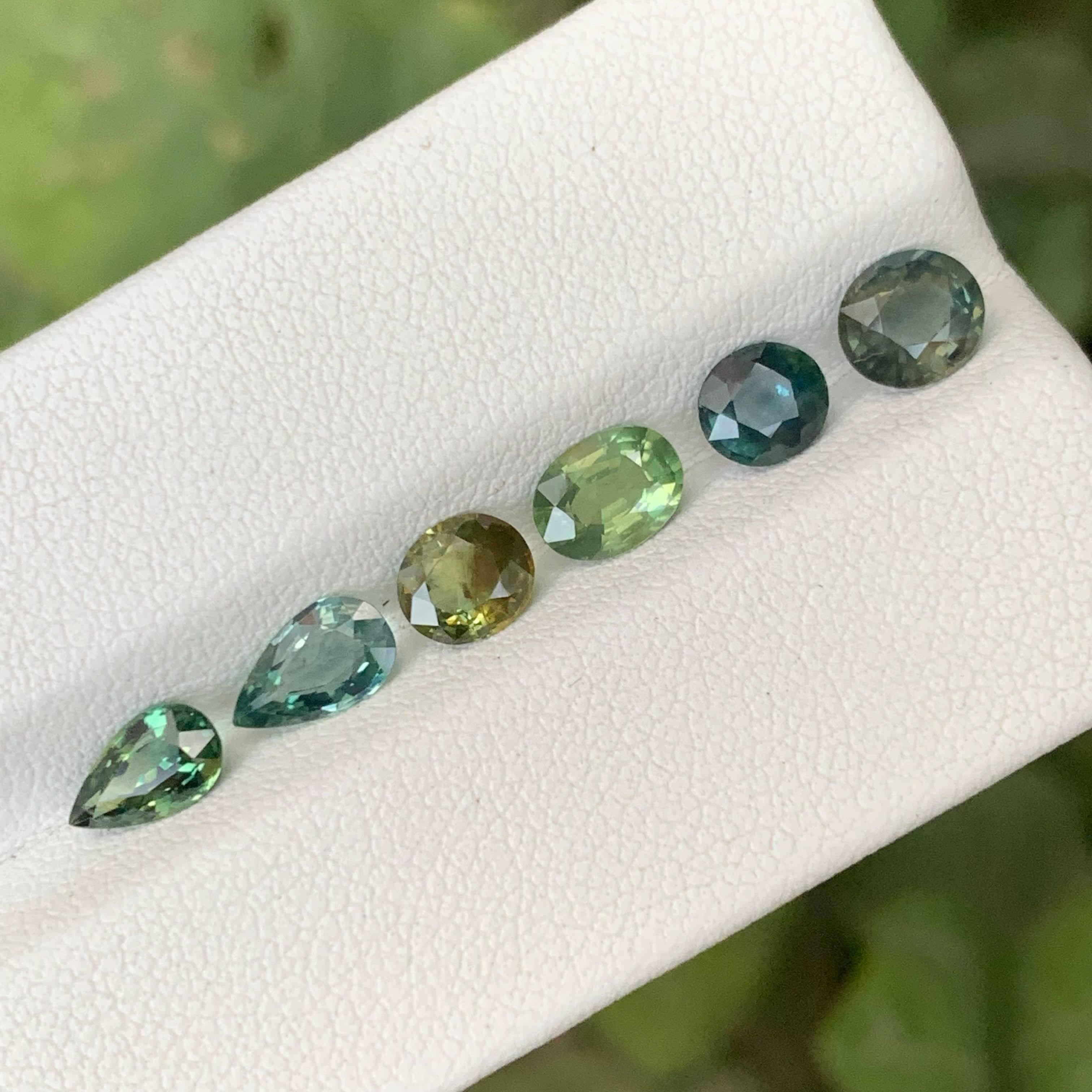 4,00 Carati di Zaffiro Naturale Sciolto 6 Pezzi Lotto di Pietre Gemme Dal Madagascar in vendita 3