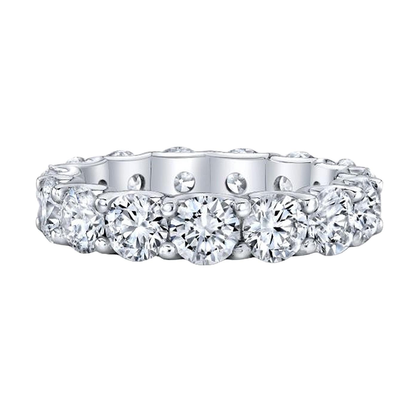 4,00 Karat natürlicher Diamant im Rundschliff U-Gallery Eternity-Ring Si1 Reinheit (Modernistisch) im Angebot
