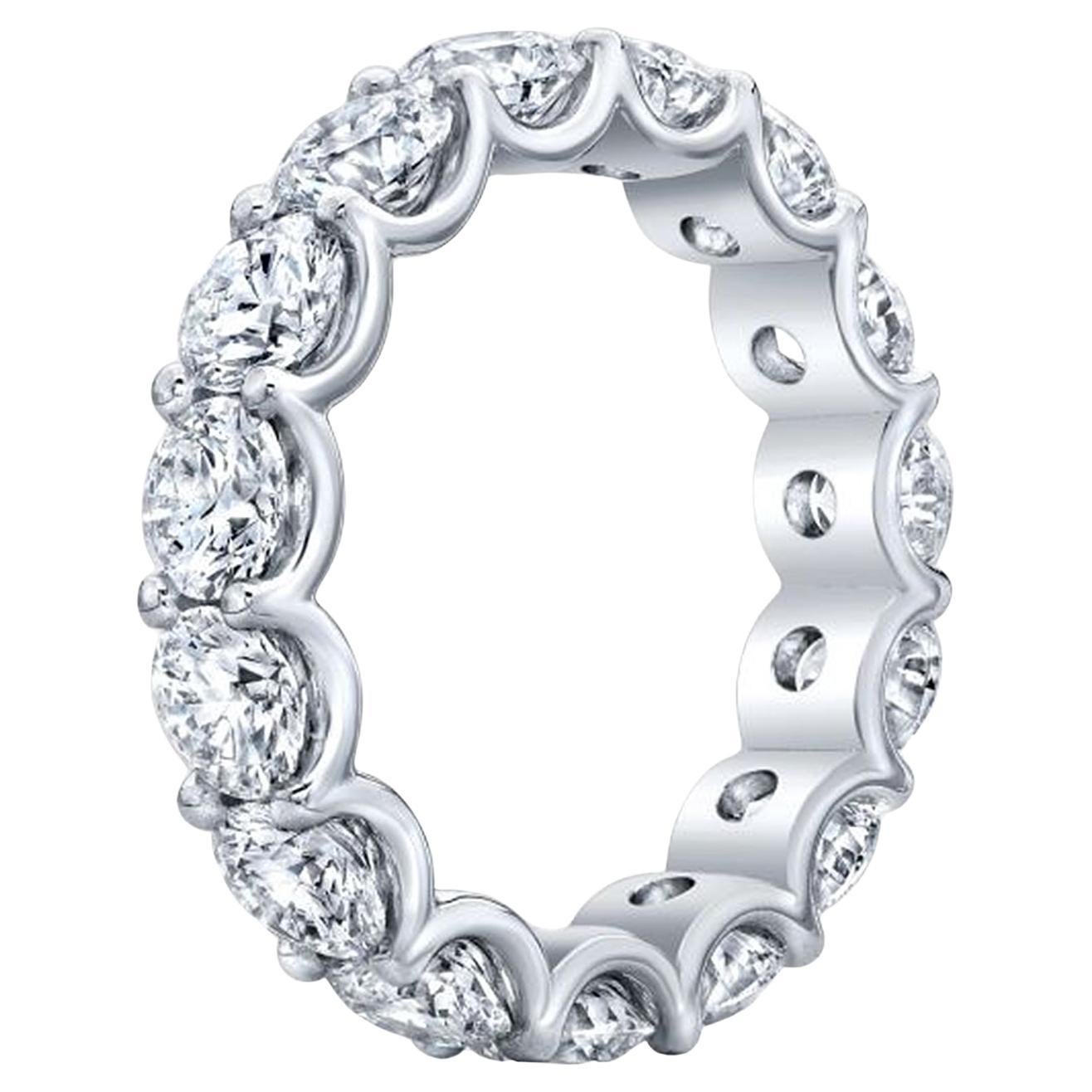 4.00 Carat Natural Round Cut Diamond U-Gallery Eternity Band Ring Si1 Clarity
