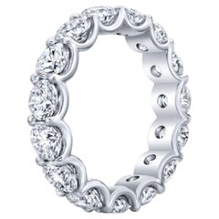 Anneau d'éternité U-Gallery en diamants naturels de 4,00 carats de taille ronde Si1 Clarity