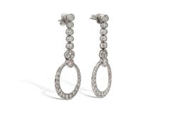 4.00 Carat Old European Cut Diamond Circle Dangle Earrings