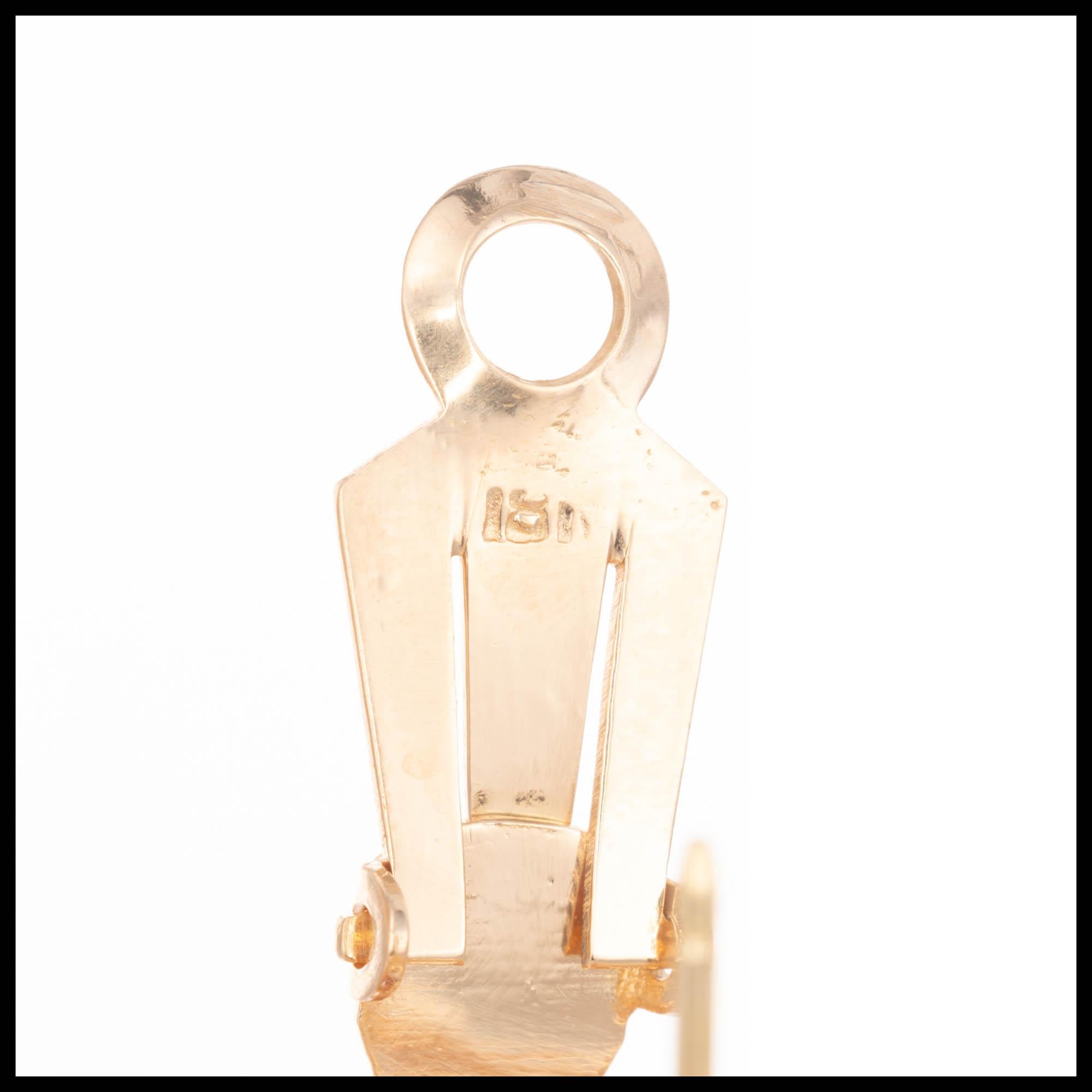 4,00 Karat Rubin Gelbgold Clip Post Cluster-Ohrringe aus der Jahrhundertmitte im Zustand „Gut“ im Angebot in Stamford, CT