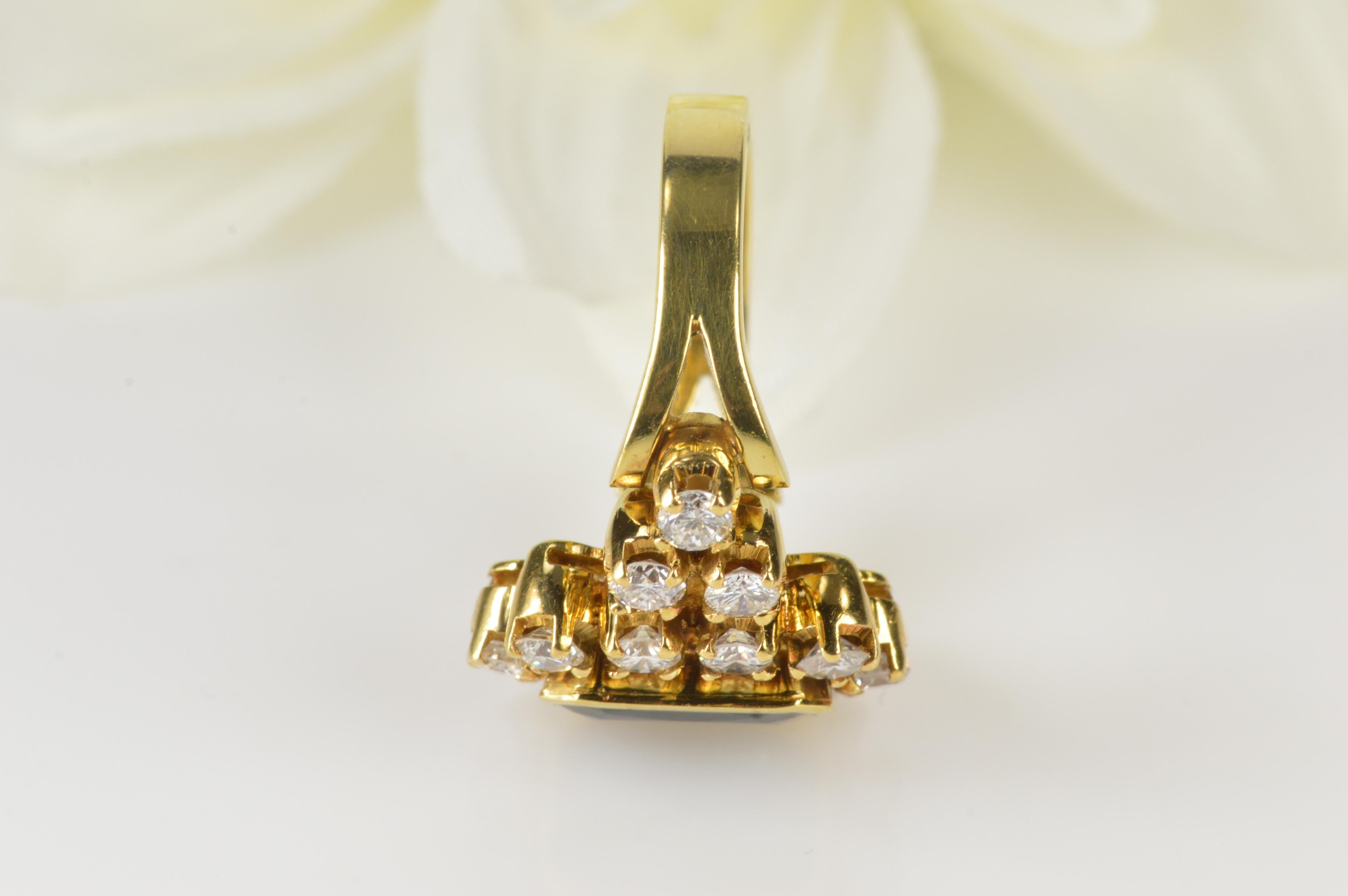 Women's 4.00 Carat Sapphire Diamond Gold Ring For Sale