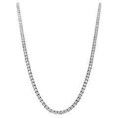 4,00 carati totali di diamante tondo brillante 22" Collana Tennis in oro bianco 14 carati