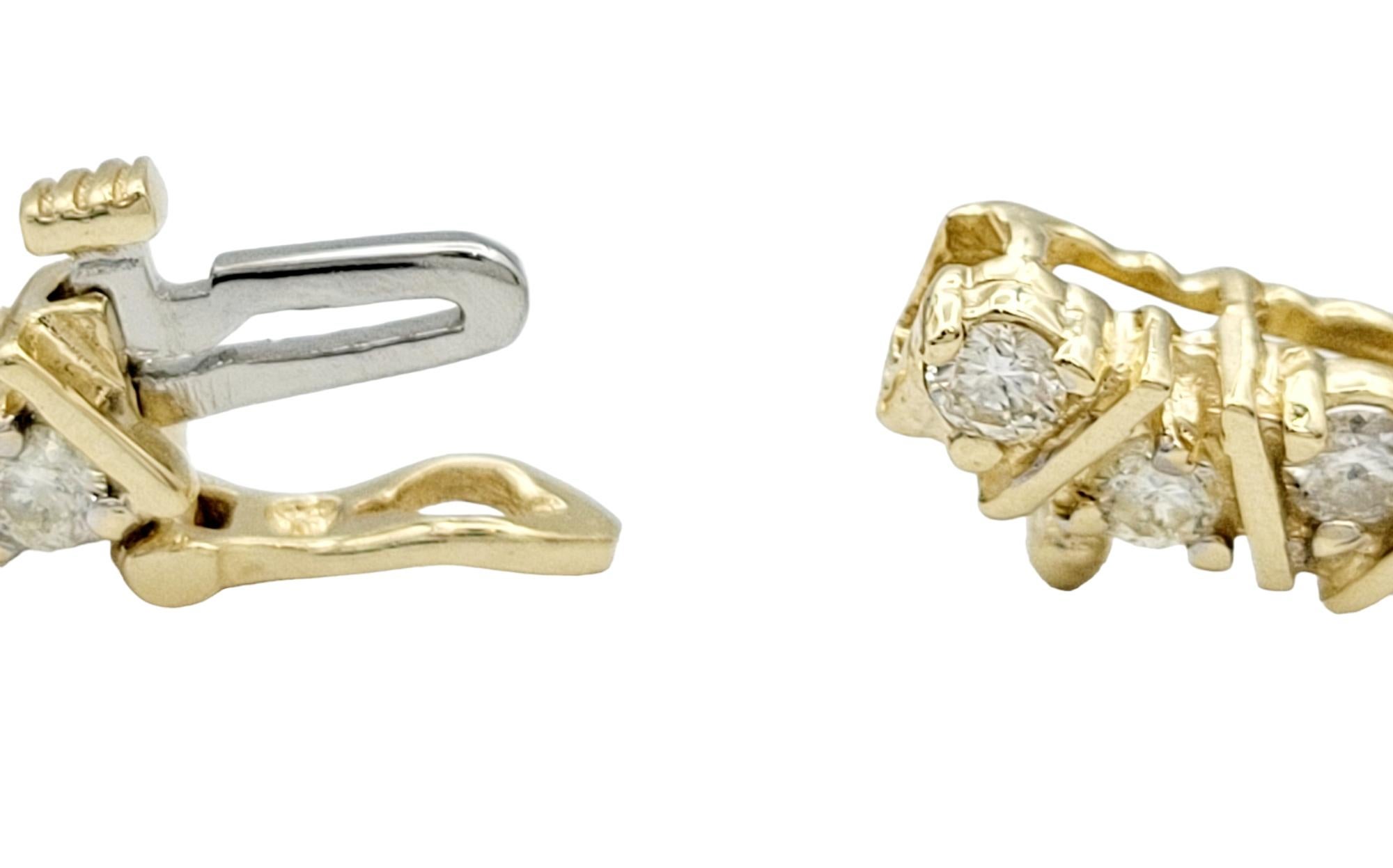 Bracelet à maillons géométriques en or jaune 14 carats avec diamants ronds de 4,00 carats au total Bon état - En vente à Scottsdale, AZ