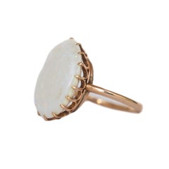 4.00 Carat Total Weight Opal Rose Gold Engagement Ring