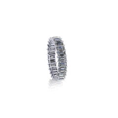 4.00 Carat White Emerald Diamonds Eternity Band Platinum 950