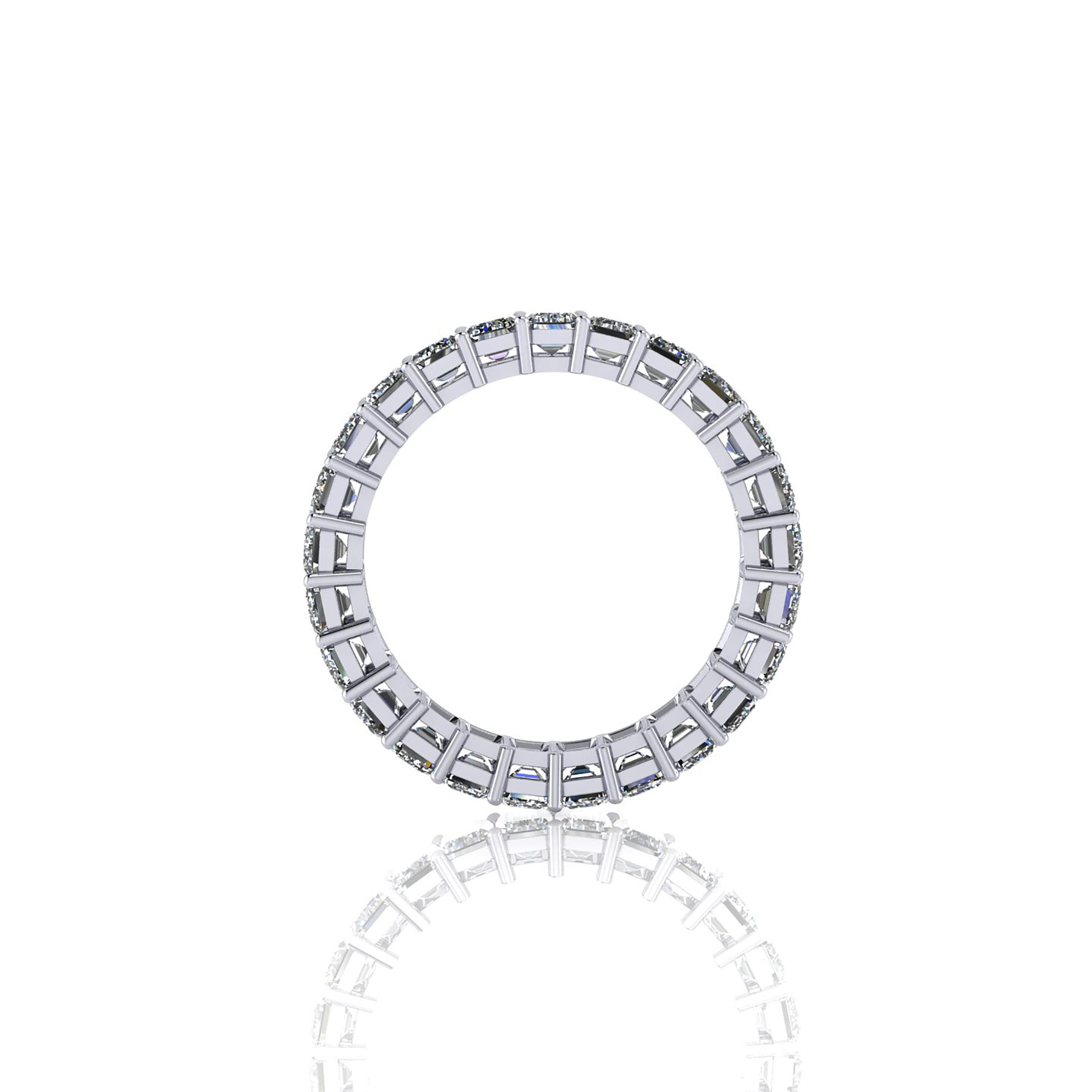 Modern 4.00 Carat White Emerald Diamonds Eternity Band Platinum 950 For Sale