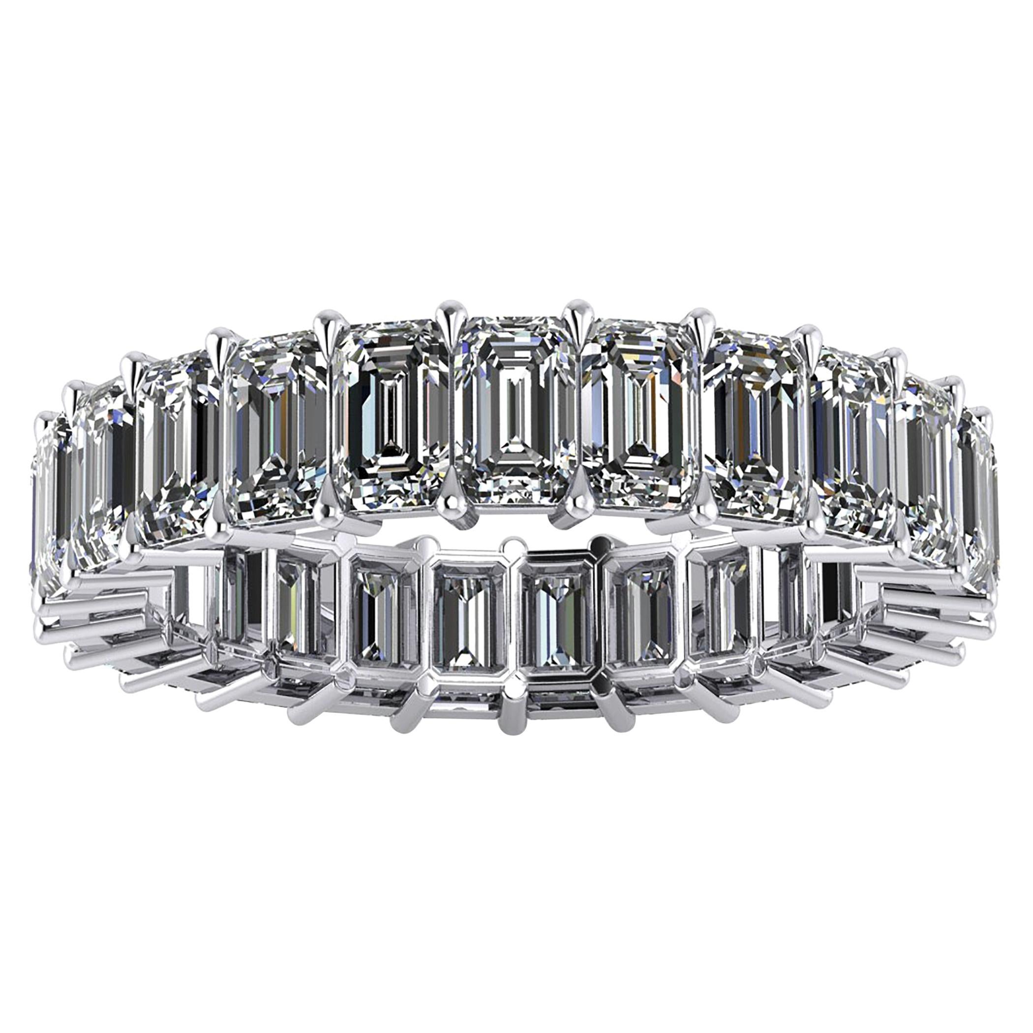 4.00 Quilates Blanco Esmeralda Diamantes Eternidad Anillo Platino 950 en venta