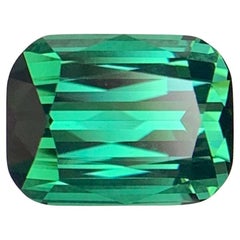 4.00 Carats Bluish Green Tourmaline Loose Natural Gemstone Cushion Cut