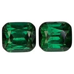 4.00 carats Green Tourmaline Stone Pair Cushion Cut Afghan Gemstone