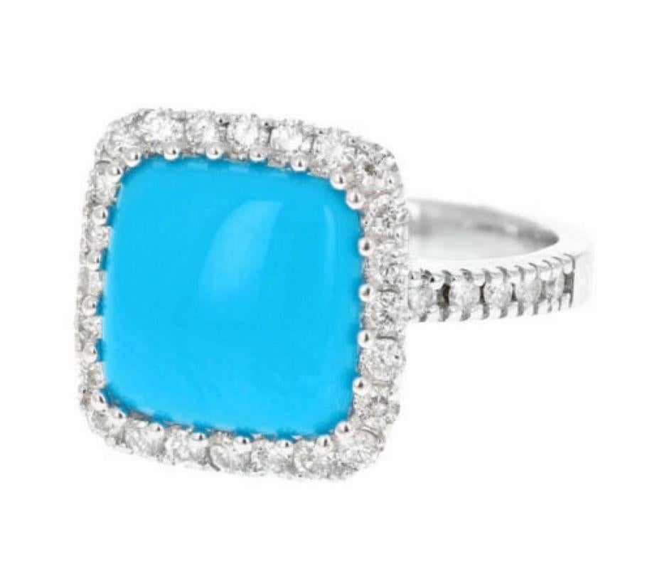 4,00 Quilates Impresionante Anillo de Turquesa Natural y Diamante en Oro Blanco de 14K

Valor de sustitución sugerido $4,400.00

El peso total de la Turquesa Oval Natural es de Aprox. 3.30 Quilates

Medidas de la Turquesa: 10.00 x 10.00mm

Diamantes