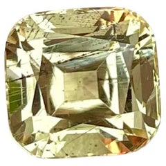 4.00 Carats Light Yellow Scapolite Stone Cushion Cut Pakistani Gemstone