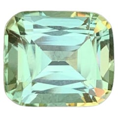 4.00 carats Loose Mint Green Tourmaline Stone Cushion Cut African Gemstone