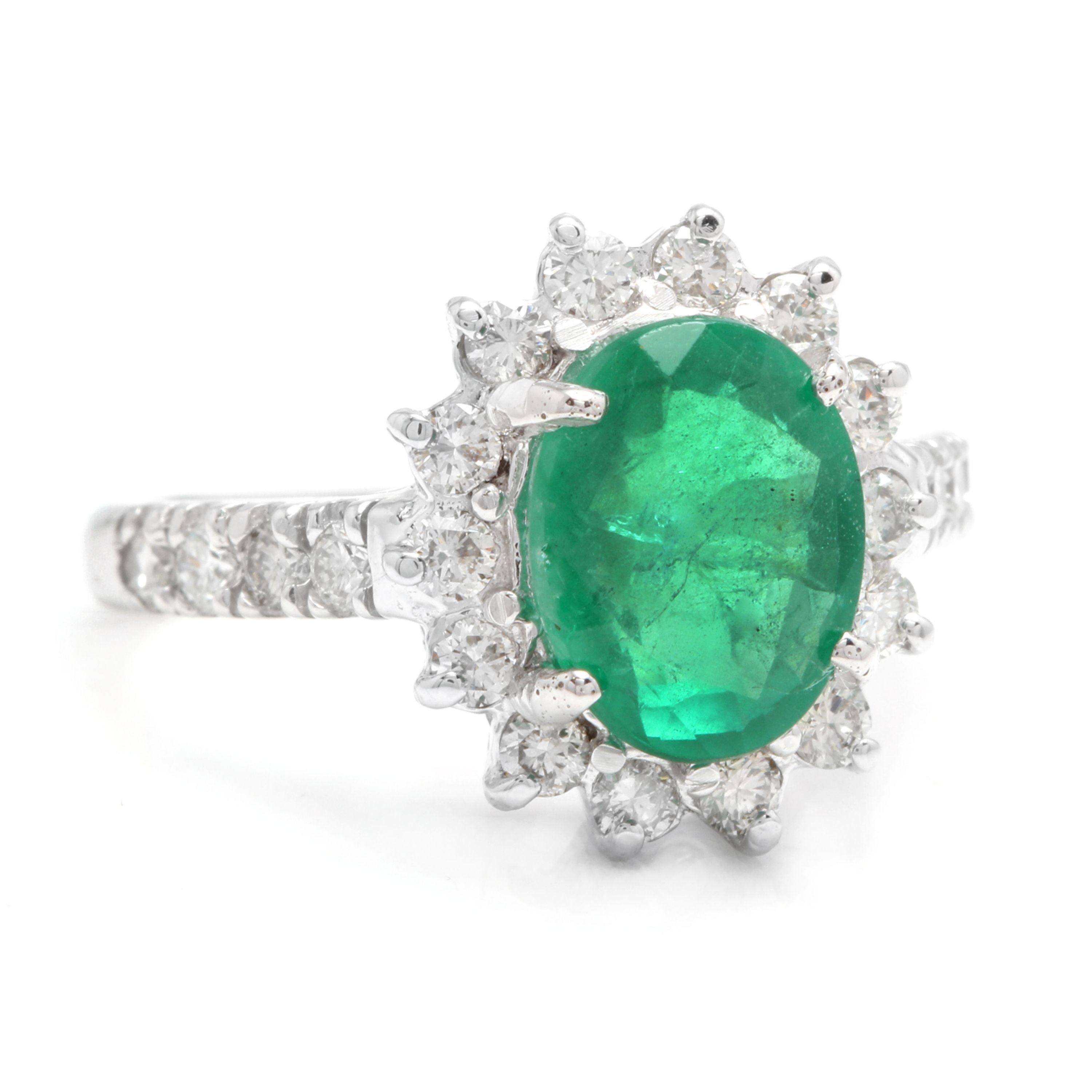 4.00 Carats Natural Emerald and Diamond 14K Solid White Gold Ring

Total Natural Green Emerald Weight is: Approx. 3.00 Carats (transparent)

Emerald Treatment: Oiling

Emerald Measures: 10 x 8mm

Natural Round Diamonds Weight: Approx. 1.00 Carats