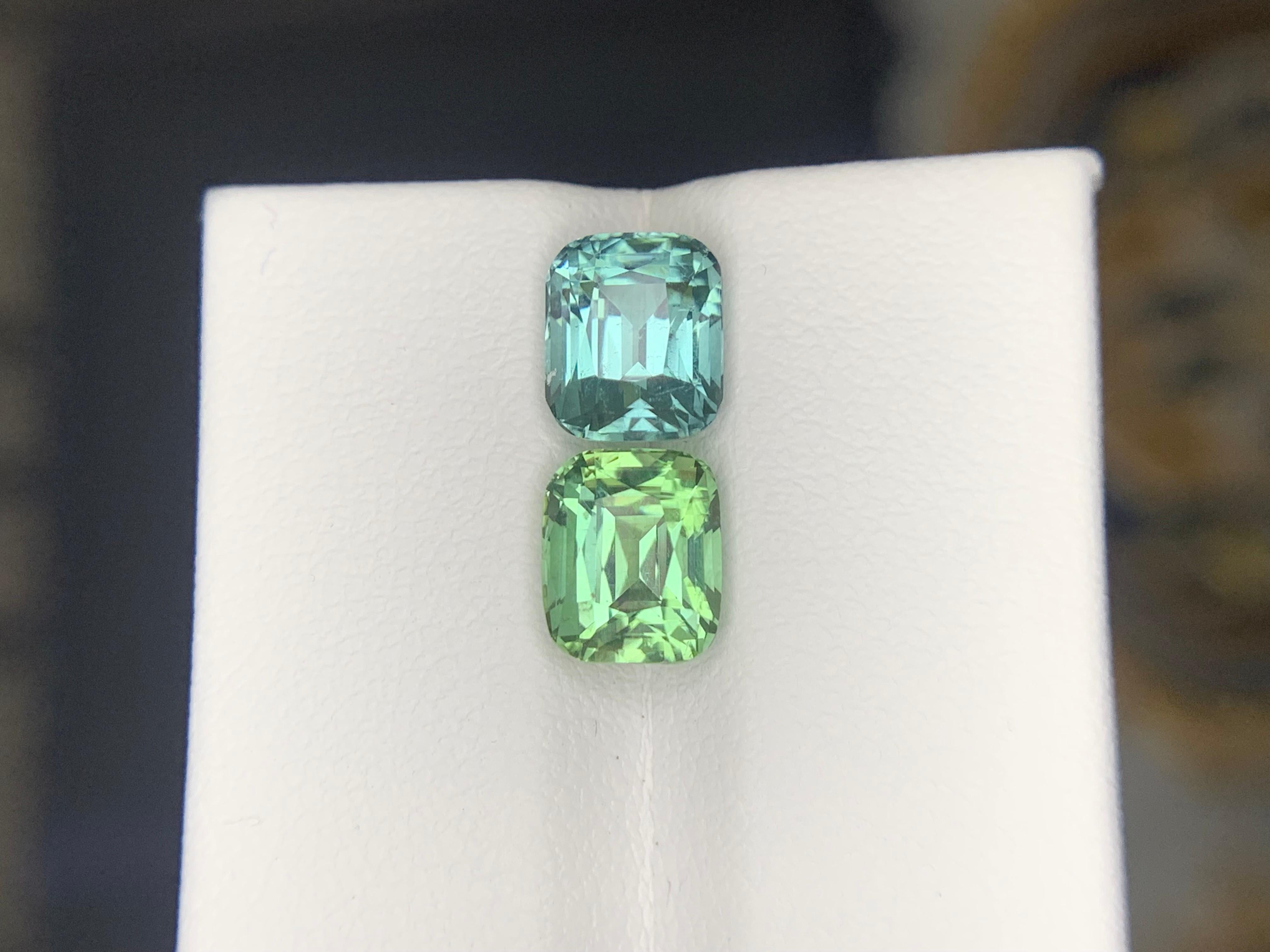 Arts and Crafts 4.00 Carats Natural Loose Reverse Tourmaline Pair Gemstones en vente