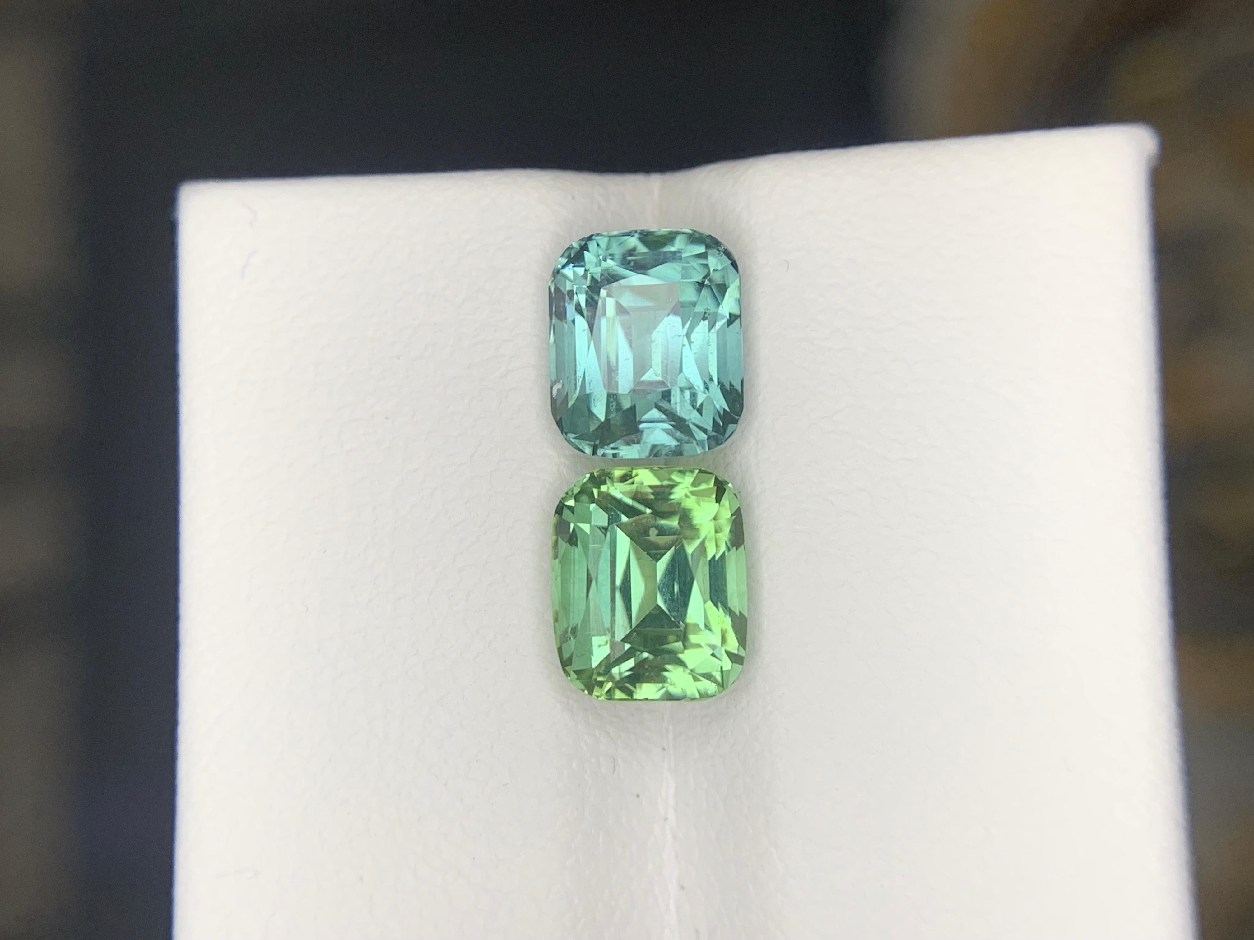 Taille coussin 4.00 Carats Natural Loose Reverse Tourmaline Pair Gemstones en vente