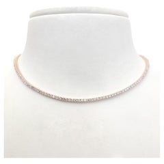 NO RESERVE PRICE-IGI Certified 4.00ct Natural Pink Diamond Choker Necklaces 14k 