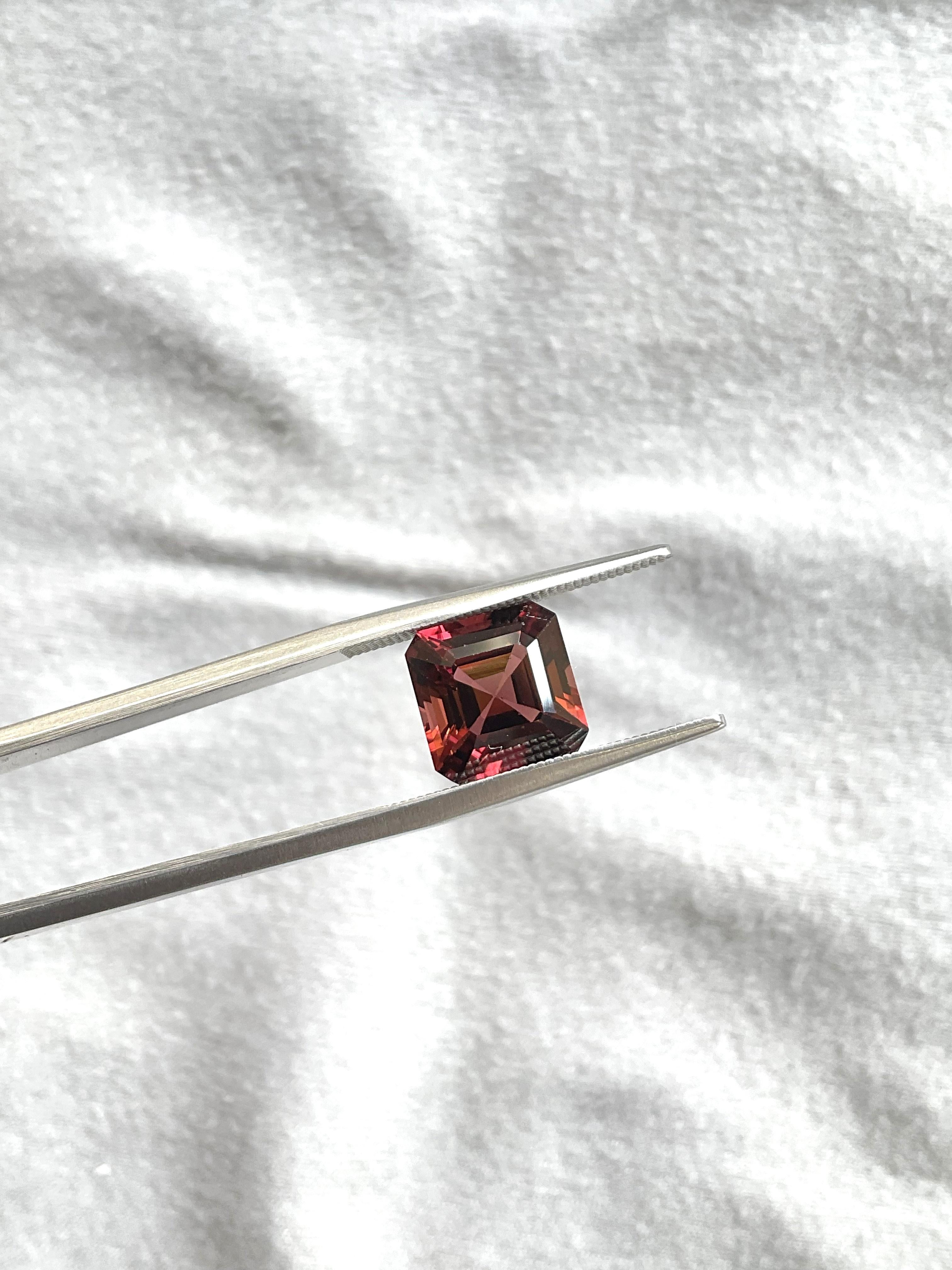 Women's or Men's 4.00 Carats Pinkish red Top Quality Radiant Cut stone For Jewelry Natural Gem For Sale