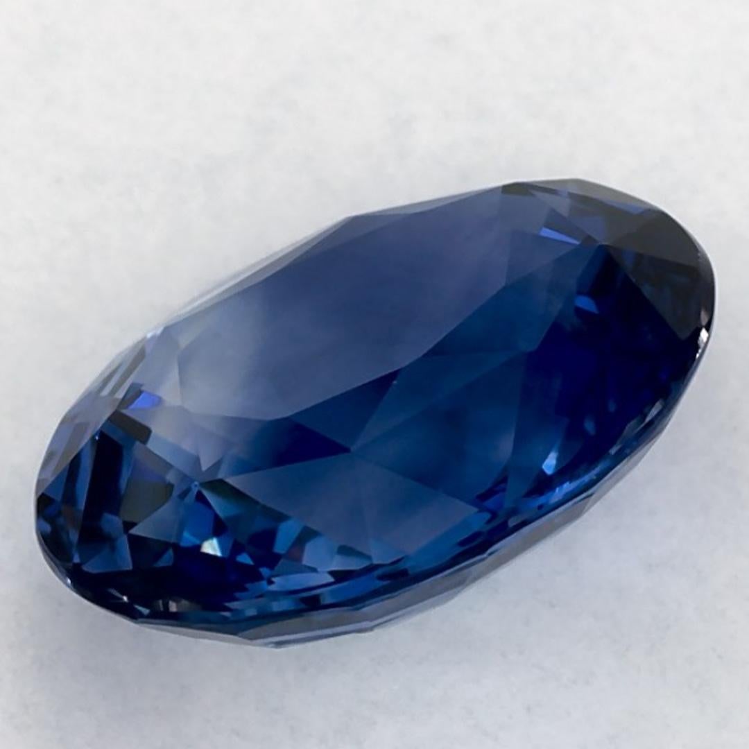4.00 Karat Blauer Saphir Oval Loser Edelstein im Angebot 3