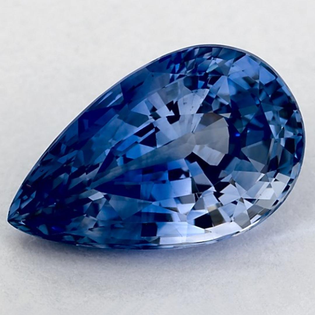 Pear Cut 4.00 Ct Blue Sapphire Pear Loose Gemstone