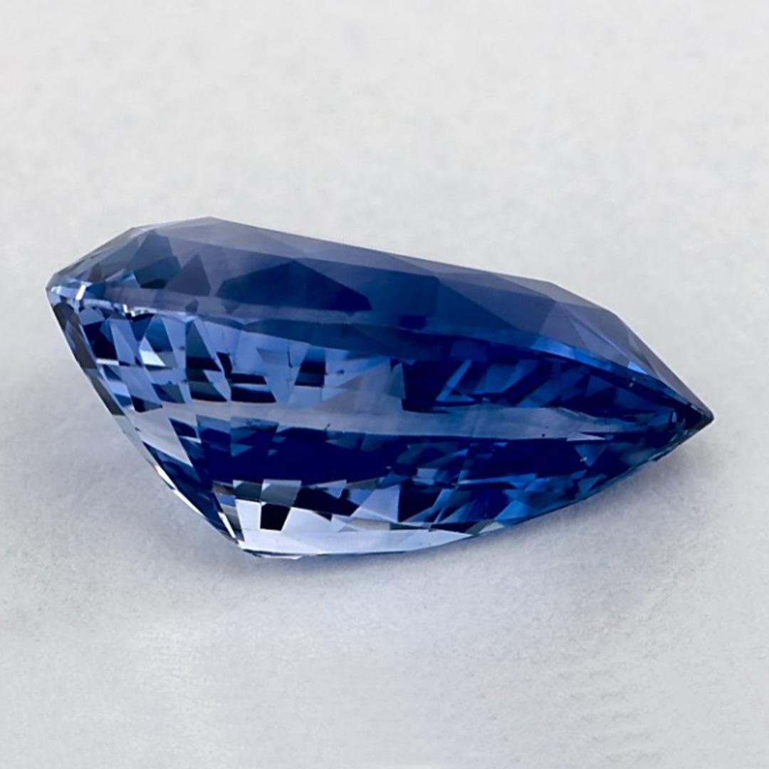 4.00 Ct Blue Sapphire Pear Loose Gemstone In New Condition In Fort Lee, NJ