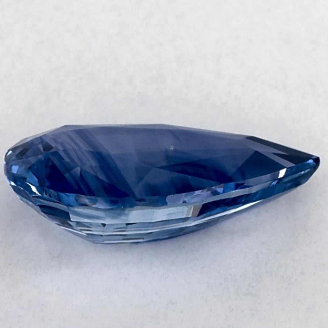 4.00 carati di zaffiro blu a forma di pera sciolto In condizioni Nuovo in vendita a Fort Lee, NJ