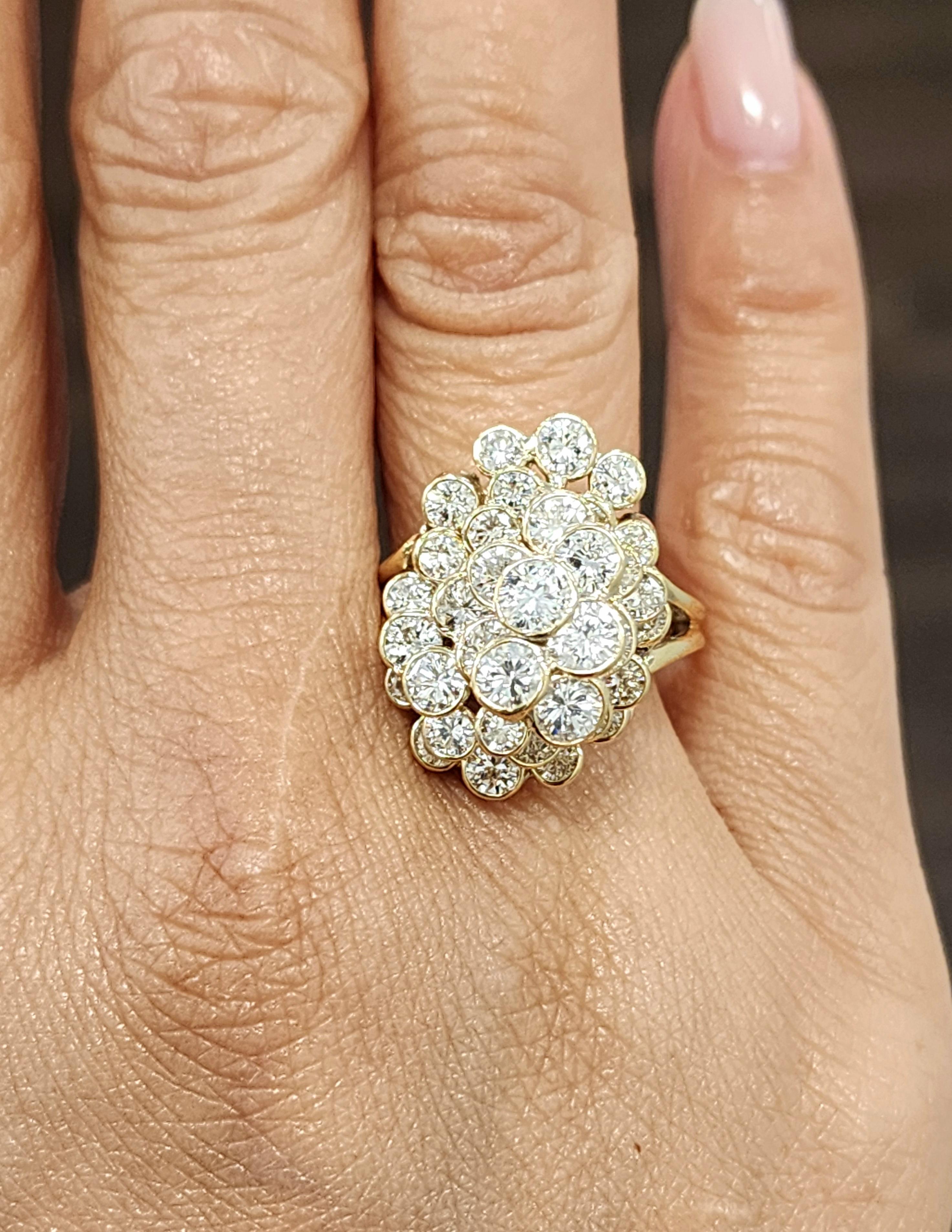 Art déco Bague cocktail en diamant de 4,00 ct en vente