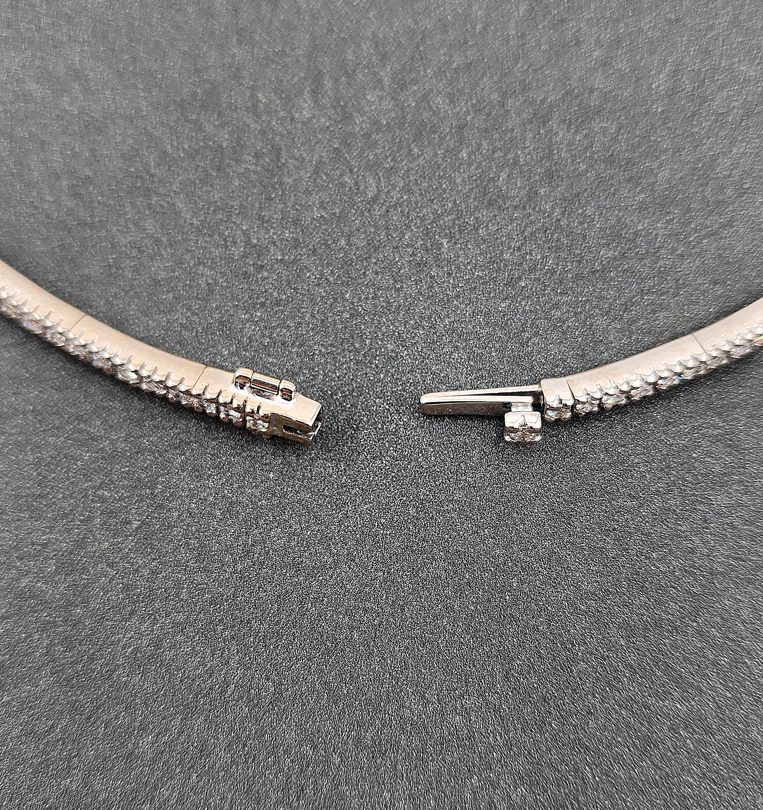 4.00 ct Flexible Diamant-Halskette - 18k Weißgold für Damen oder Herren im Angebot