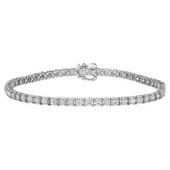 4.00 CT Natural Diamond Illusion Set Tennis Bracelet G SI 14K White Gold 7''