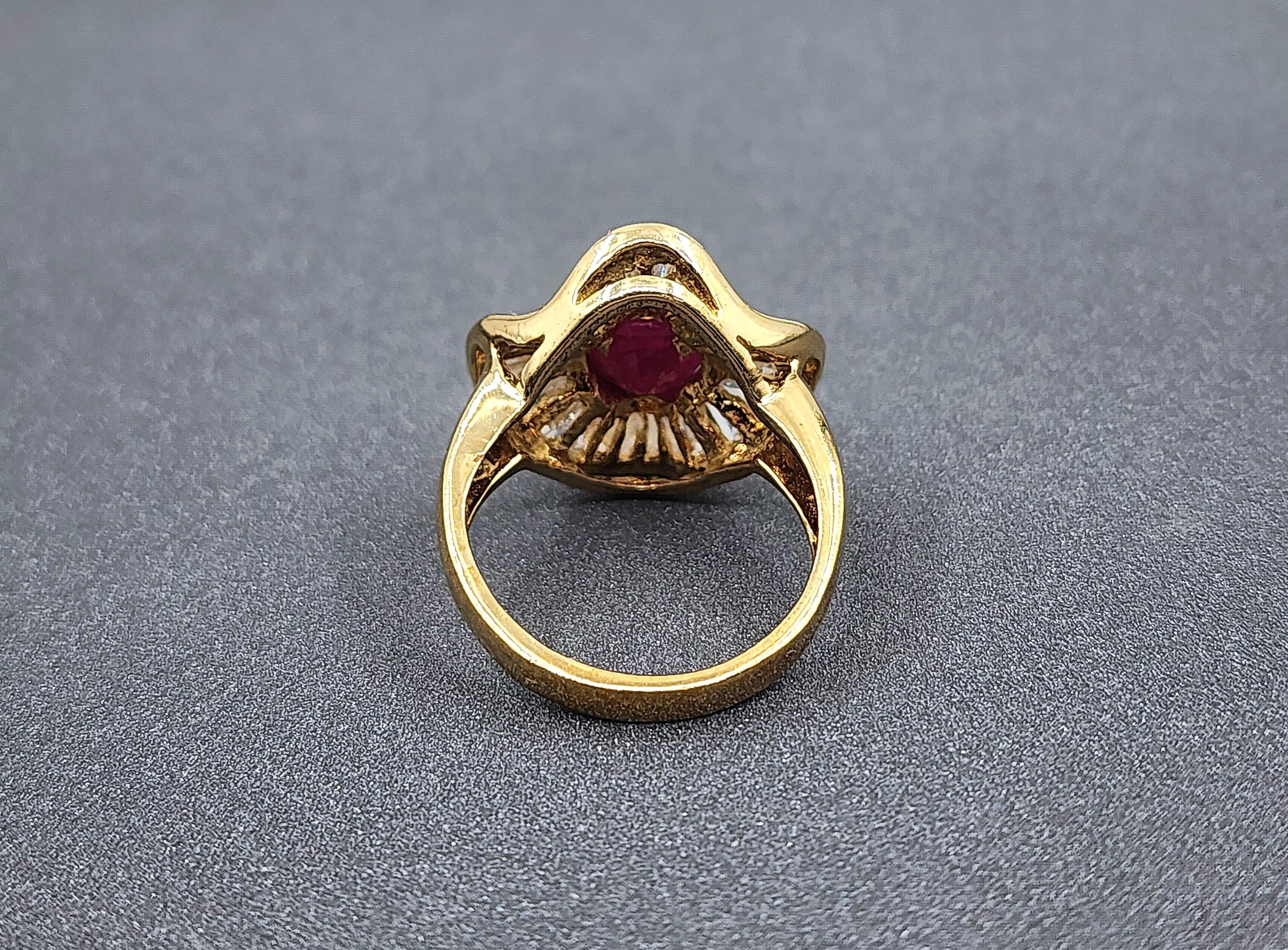 4.00 Karat natürlicher Rubin & Diamantring im Zustand „Hervorragend“ im Angebot in Chicago, IL