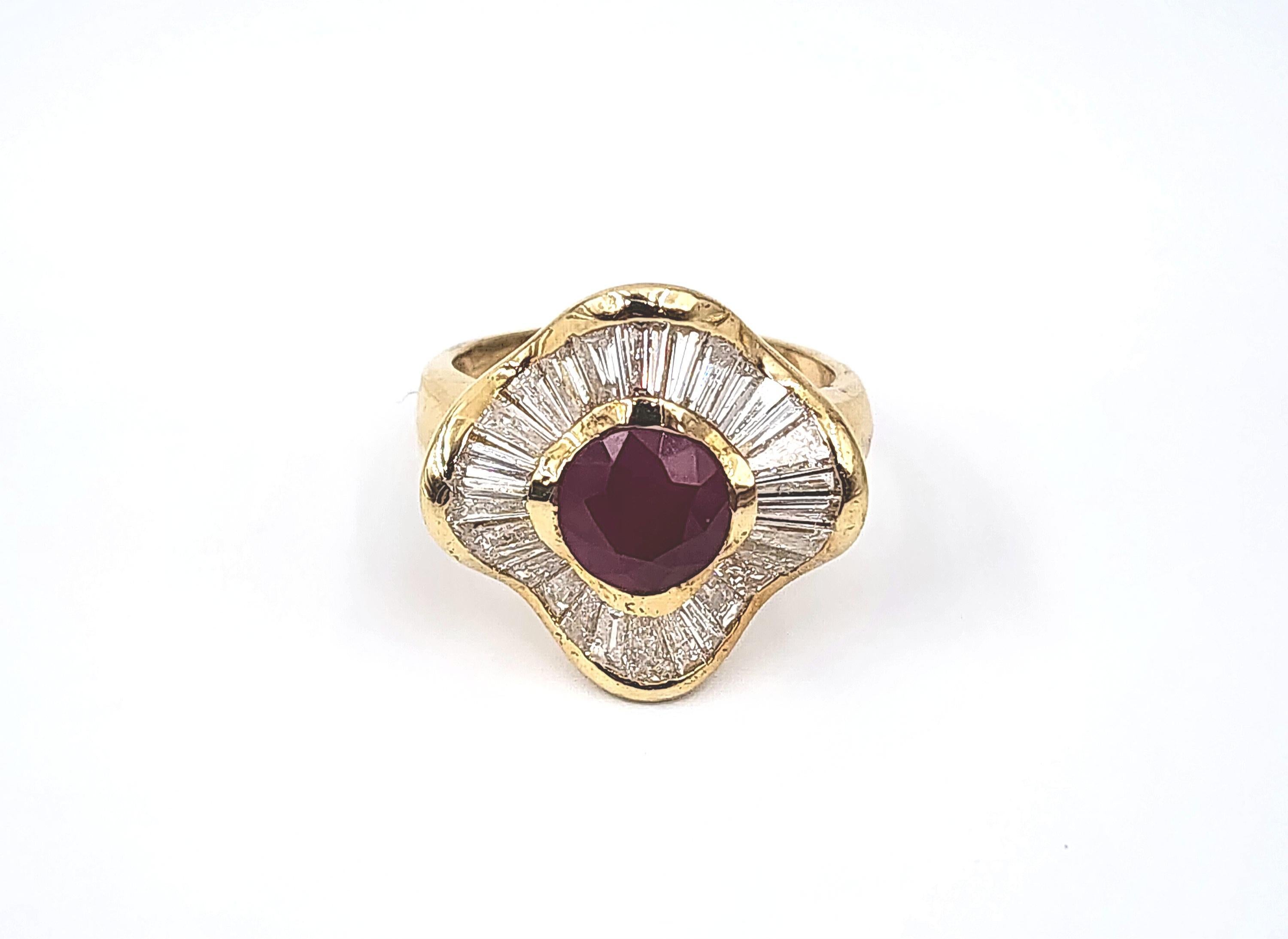 4.00 Karat natürlicher Rubin & Diamantring für Damen oder Herren im Angebot