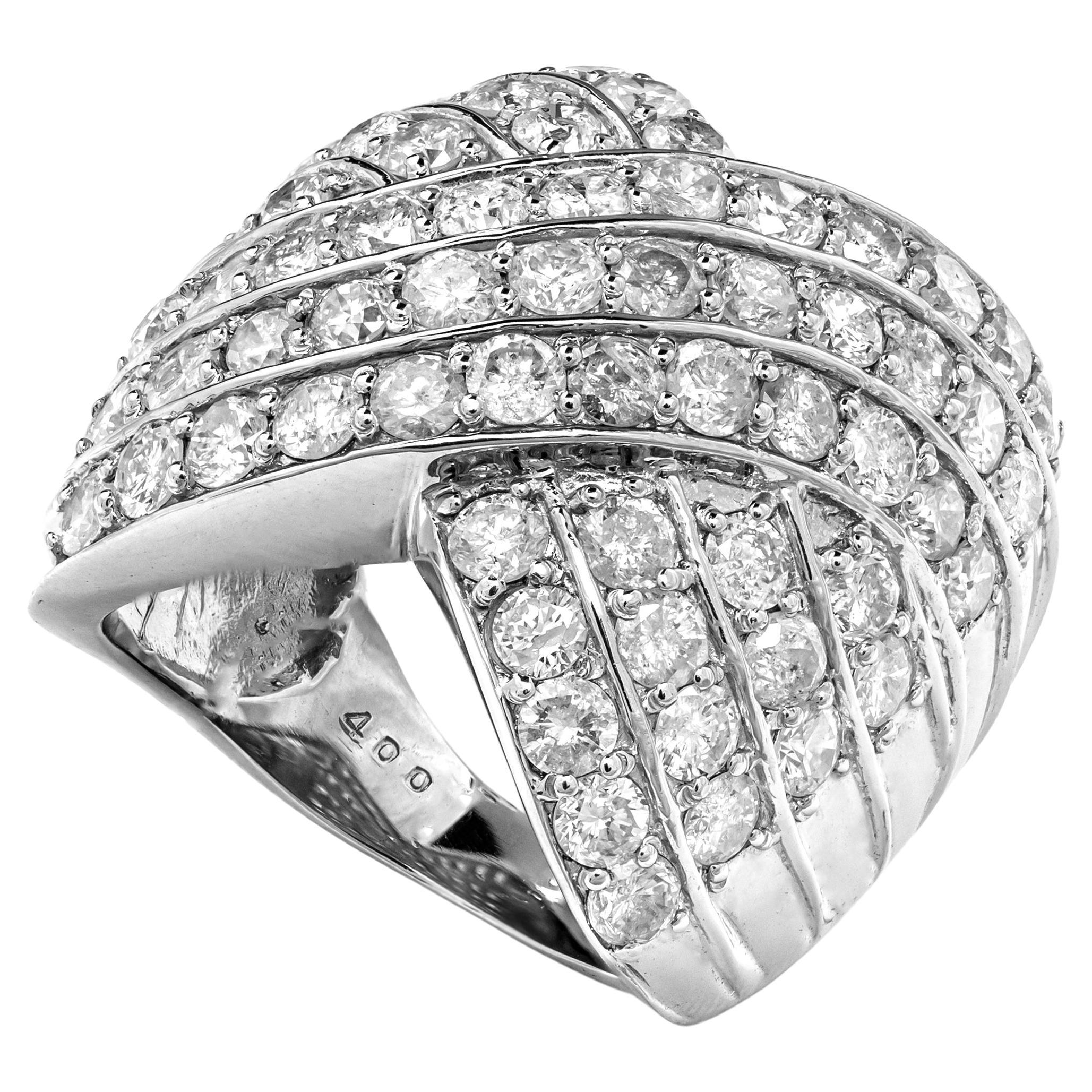 5.00 ct Natural White Diamonds Cluster Ring For Sale at 1stDibs