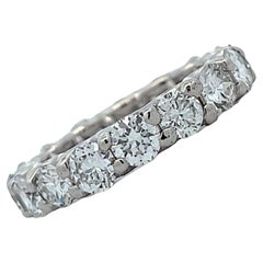 4.00 Ctw Round Brilliante Diamond Eternity Wedding Ring 18k White Gold